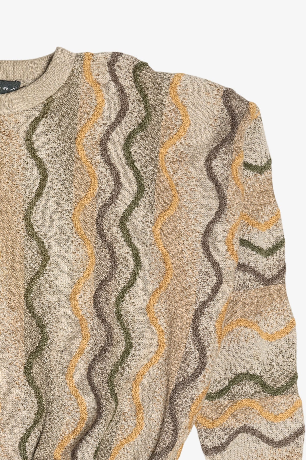 Vintage Tundra Wavy Coogi-Style 3D Knit Sweater (1980s)