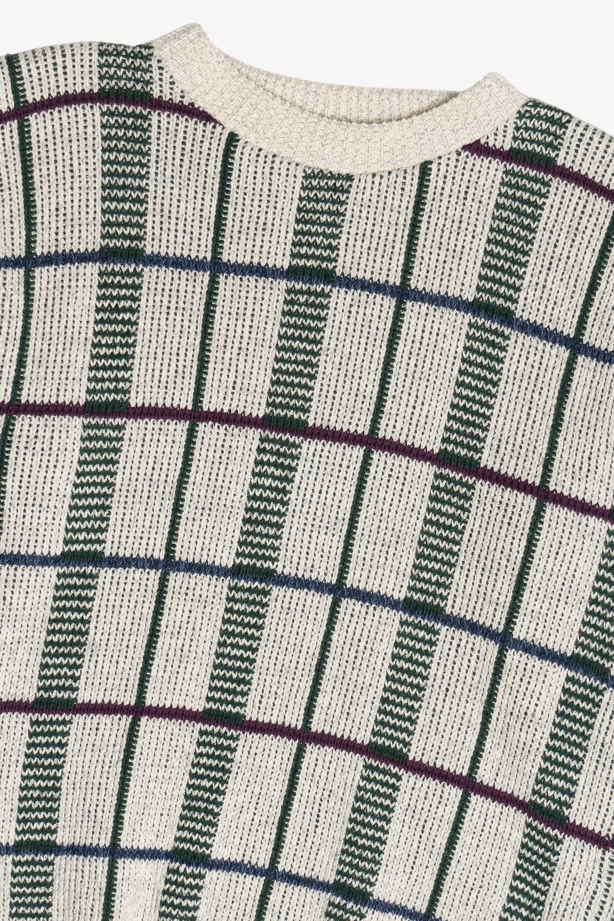 Vintage Grid Knit Ruffian Sweater (1980s)