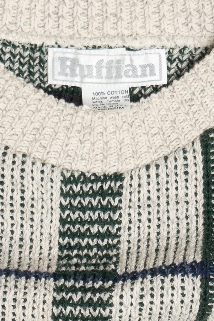Vintage Grid Knit Ruffian Sweater (1980s)
