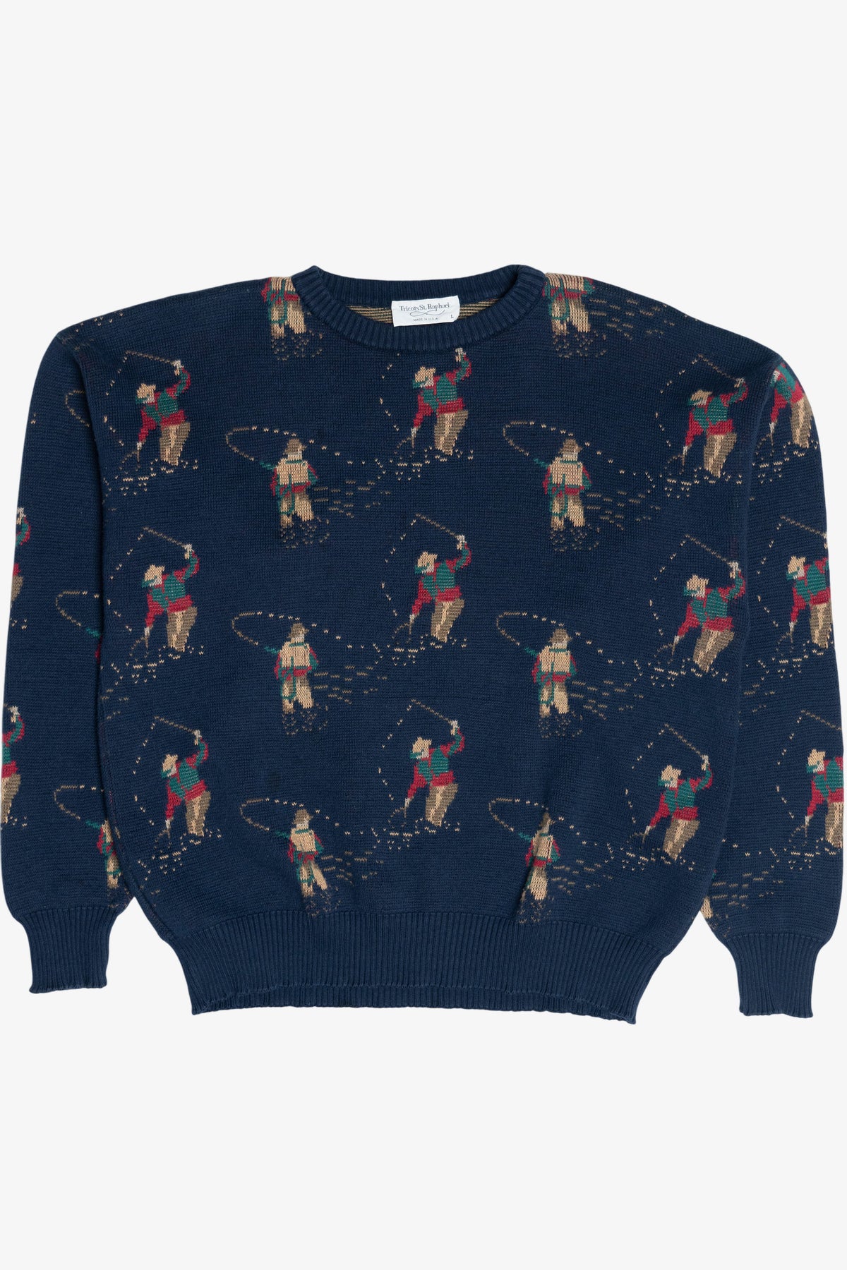 Vintage Fishing Graphic Crewneck Sweater (1980s)