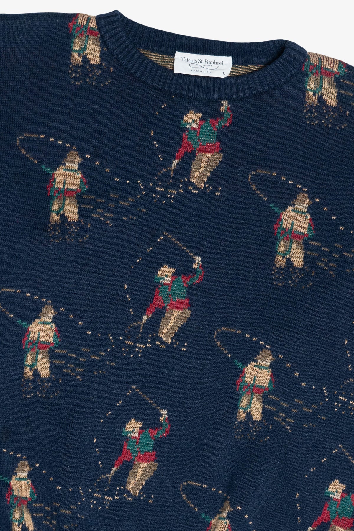 Vintage Fishing Graphic Crewneck Sweater (1980s)