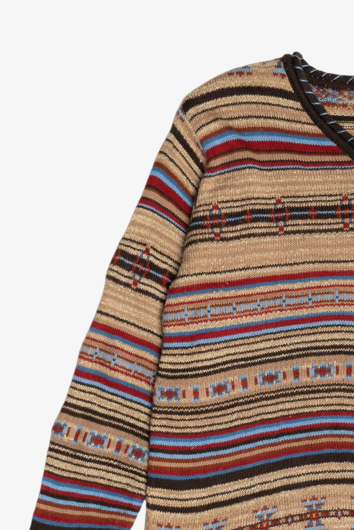 Vintage Fiorlini International Southwestern V-Neck Sweater (1990s)