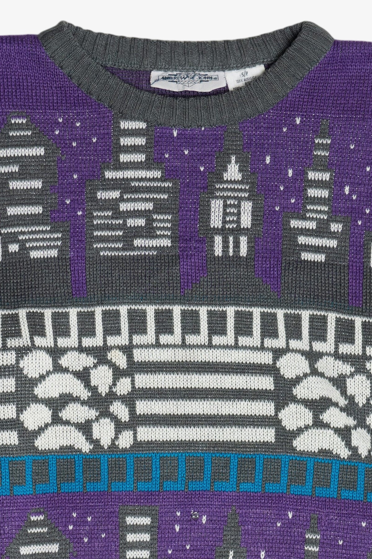 Vintage Andrew St. John City Skyline Sweater (1980s)