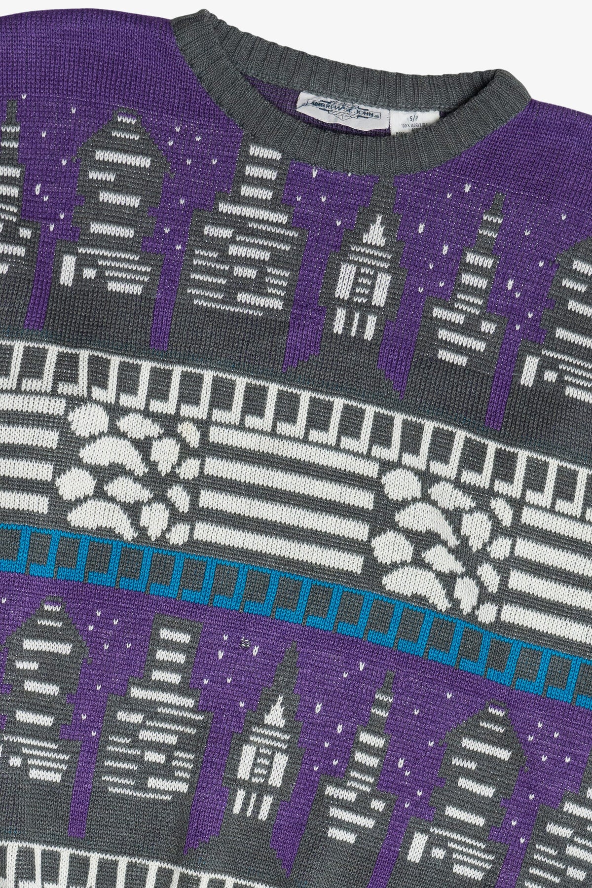 Vintage Andrew St. John City Skyline Sweater (1980s)