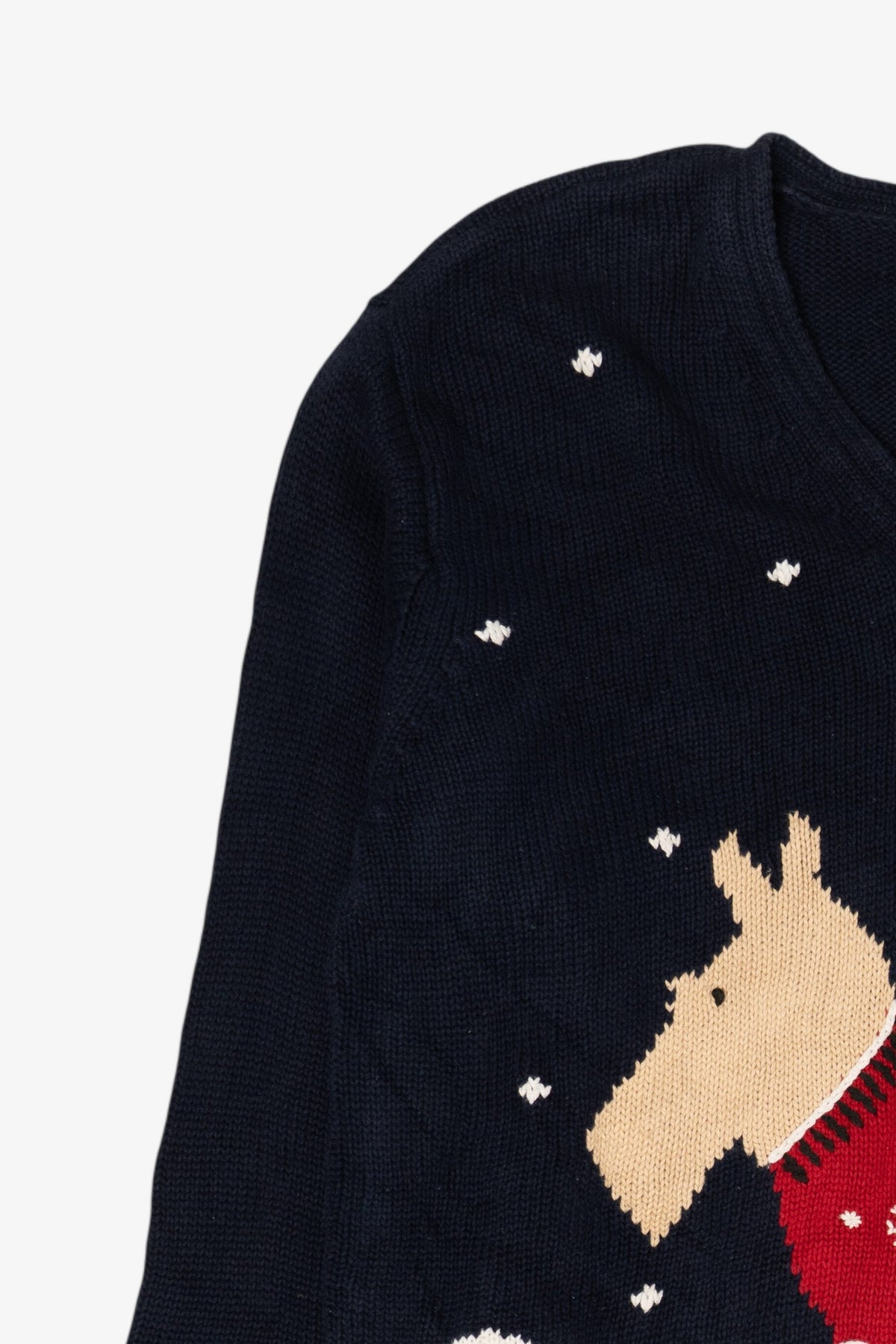 Vintage Navy Blue Liz Claiborne Scottie Dog In Snow Sweater (1990s)