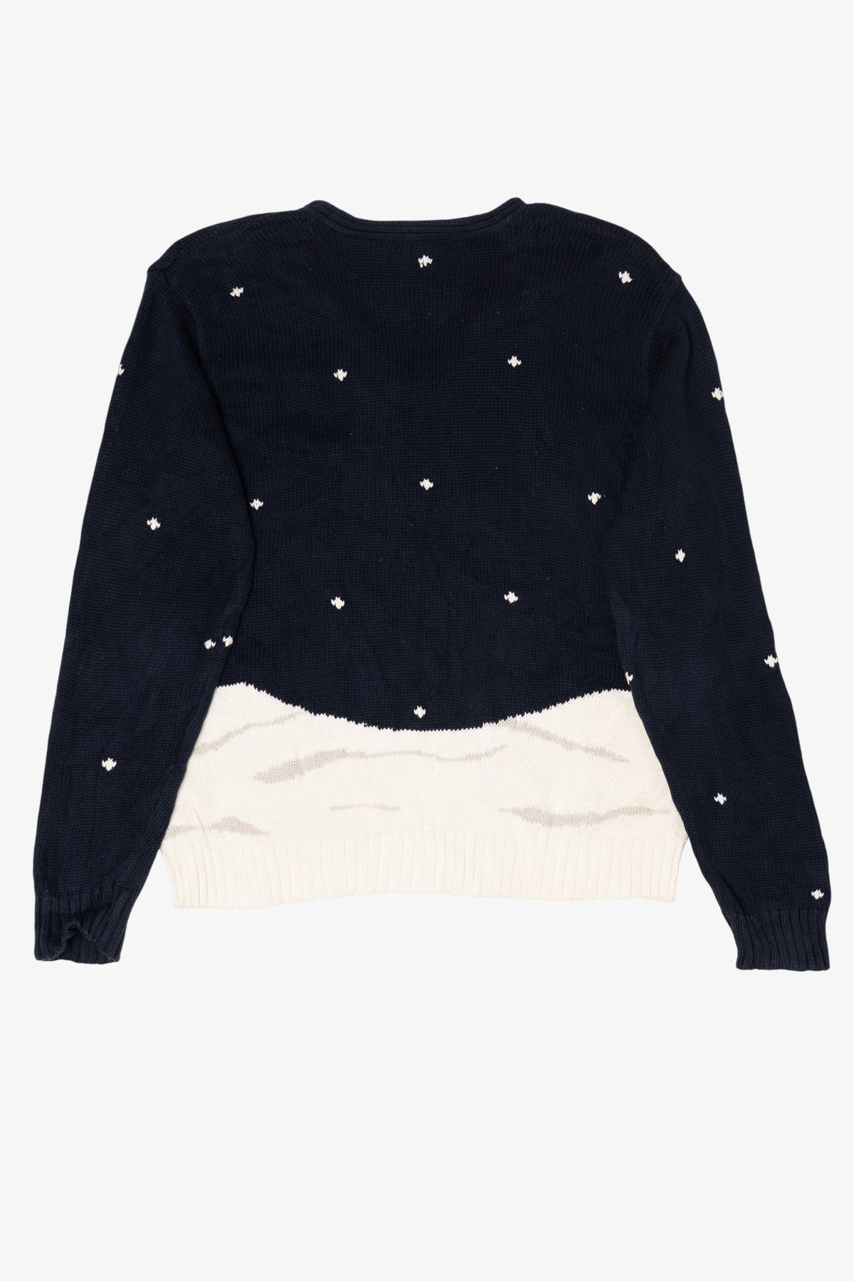 Vintage Navy Blue Liz Claiborne Scottie Dog In Snow Sweater (1990s)