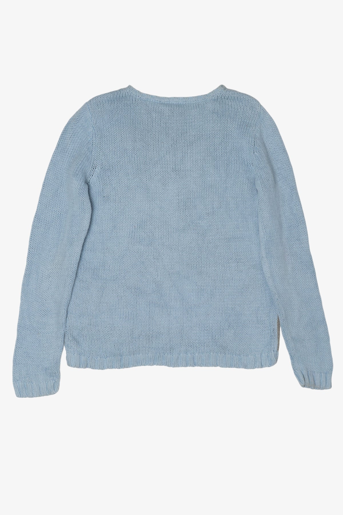 Vintage Light Blue Puppies In Snow Graphic Sweater (1990s)