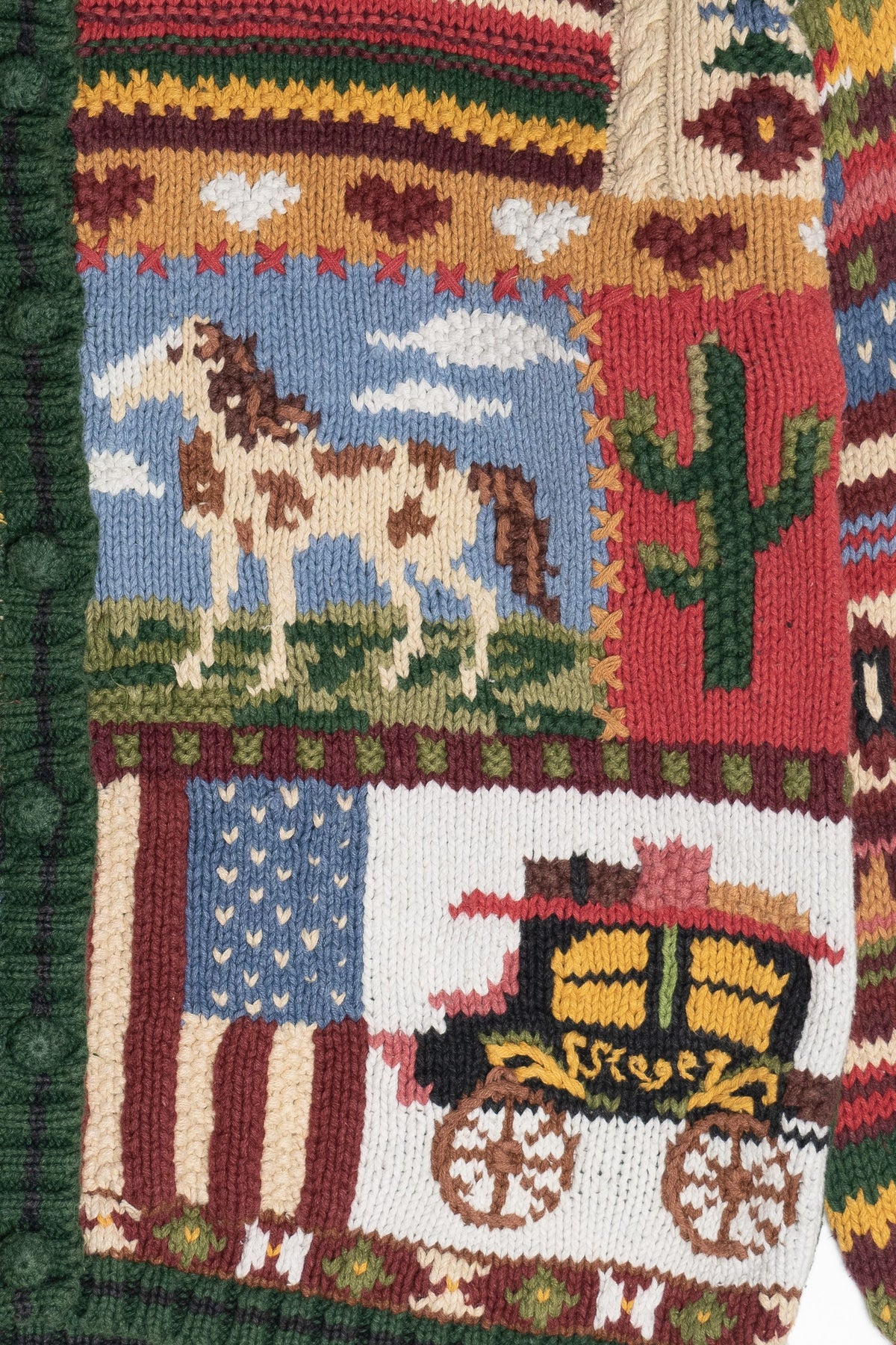 Vintage Southwest Ranch Cowgirl Motif Sweater (1990s)