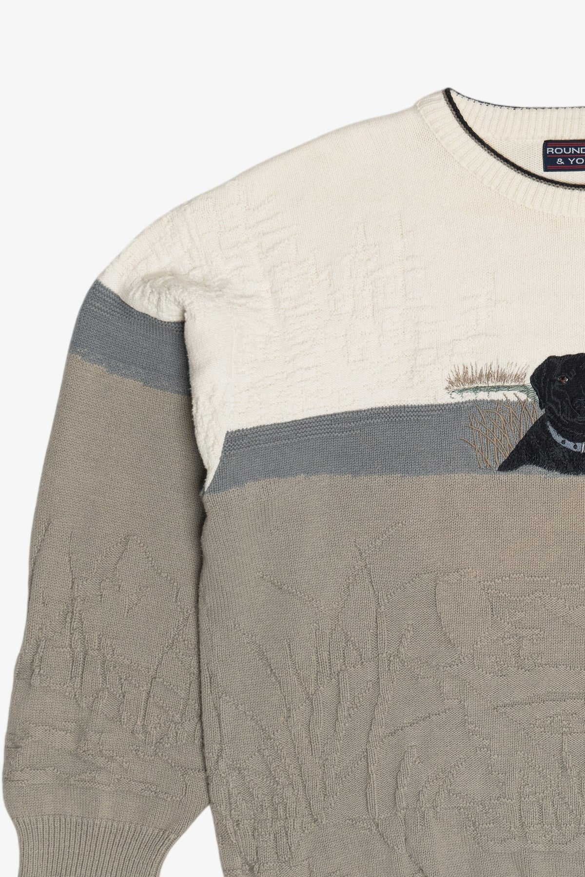 Vintage Black Labrador Embroidered Roundtree & Yorke Sweater (1990s)