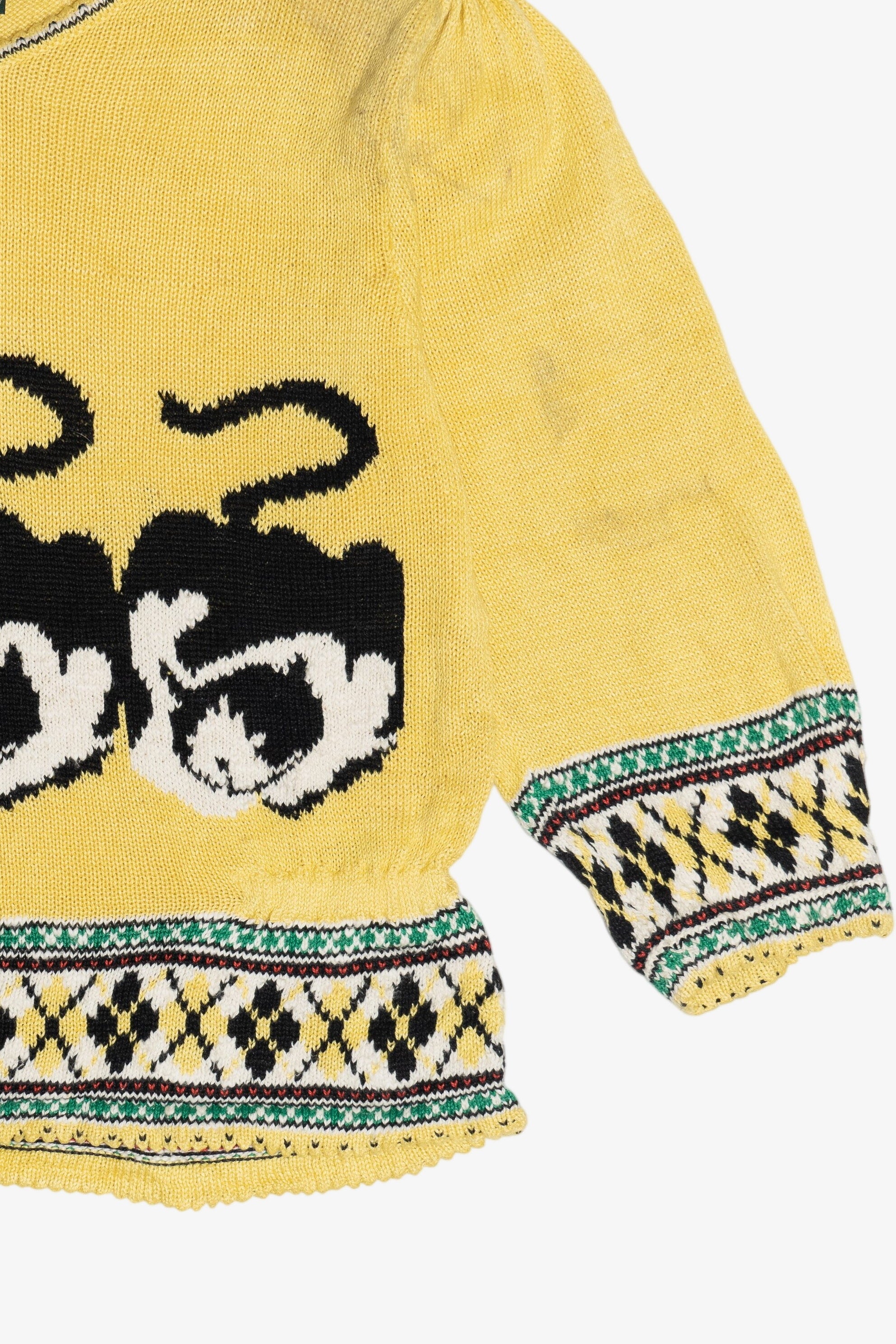 Vintage Cats And Mouse Puff Sleeve Graphic Sweater (1980s)