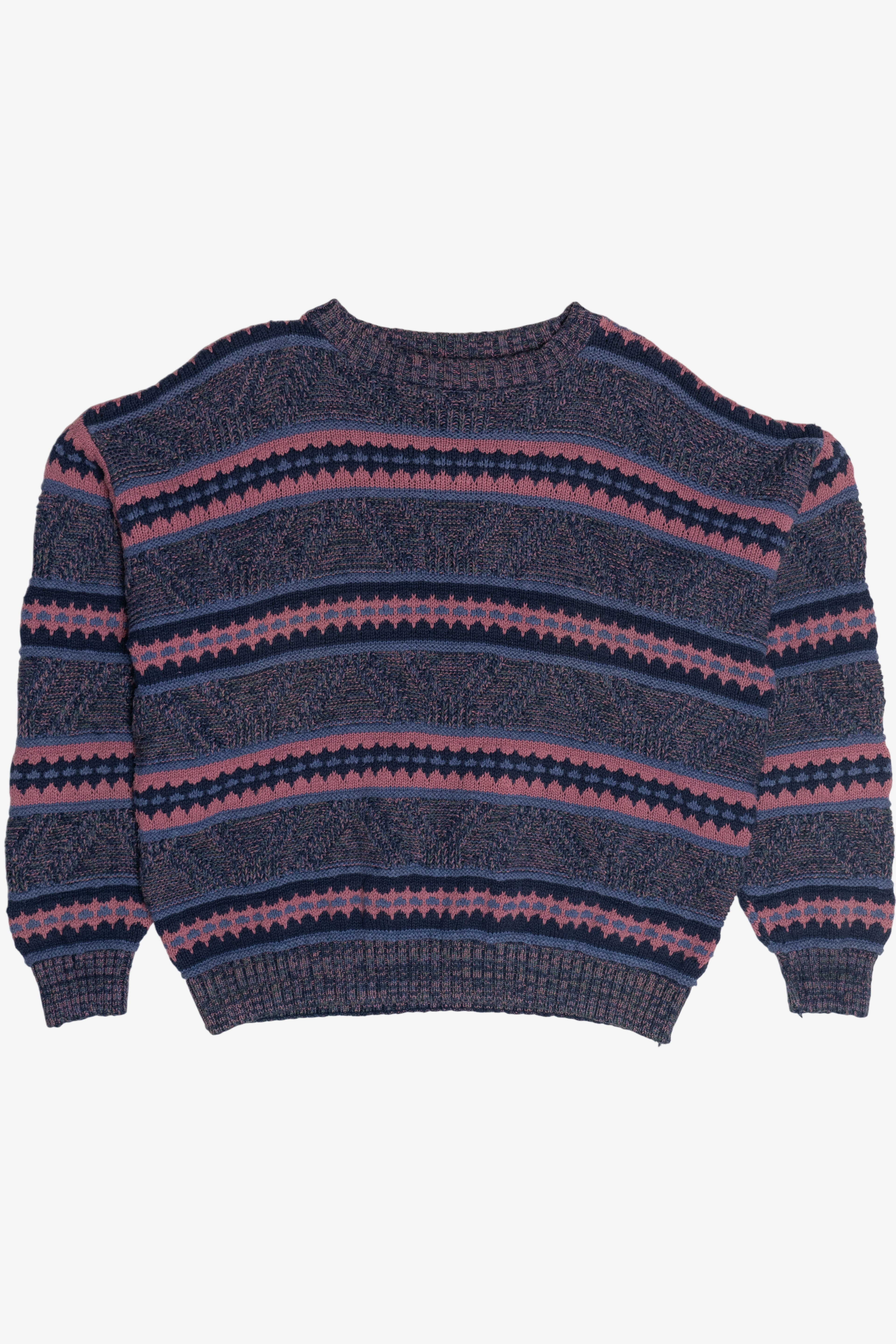 Vintage Crossings Striped Chunky Knit Sweater (1980s)