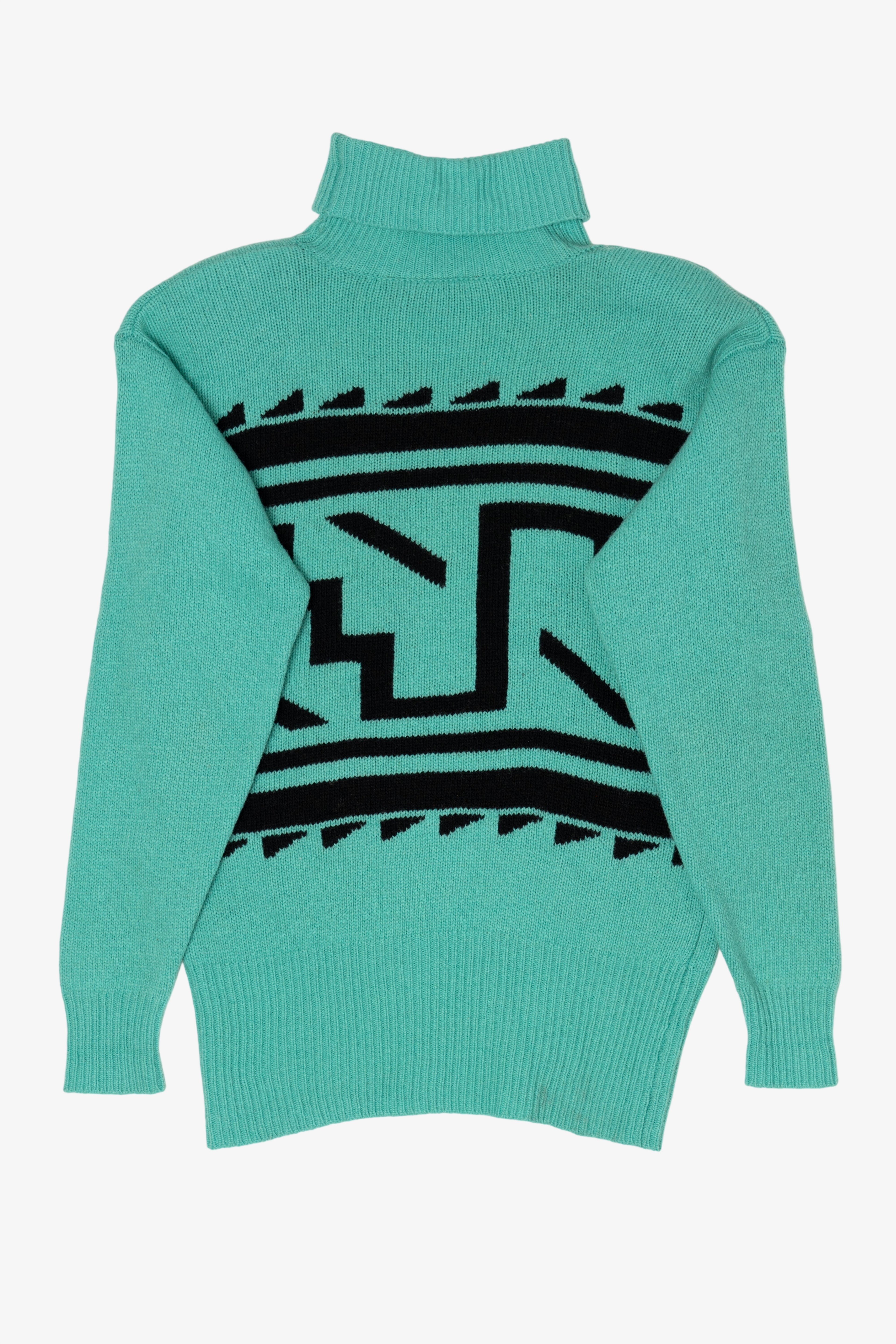 Vintage Turquoise Liz Sport Turtleneck Sweater (1980s)