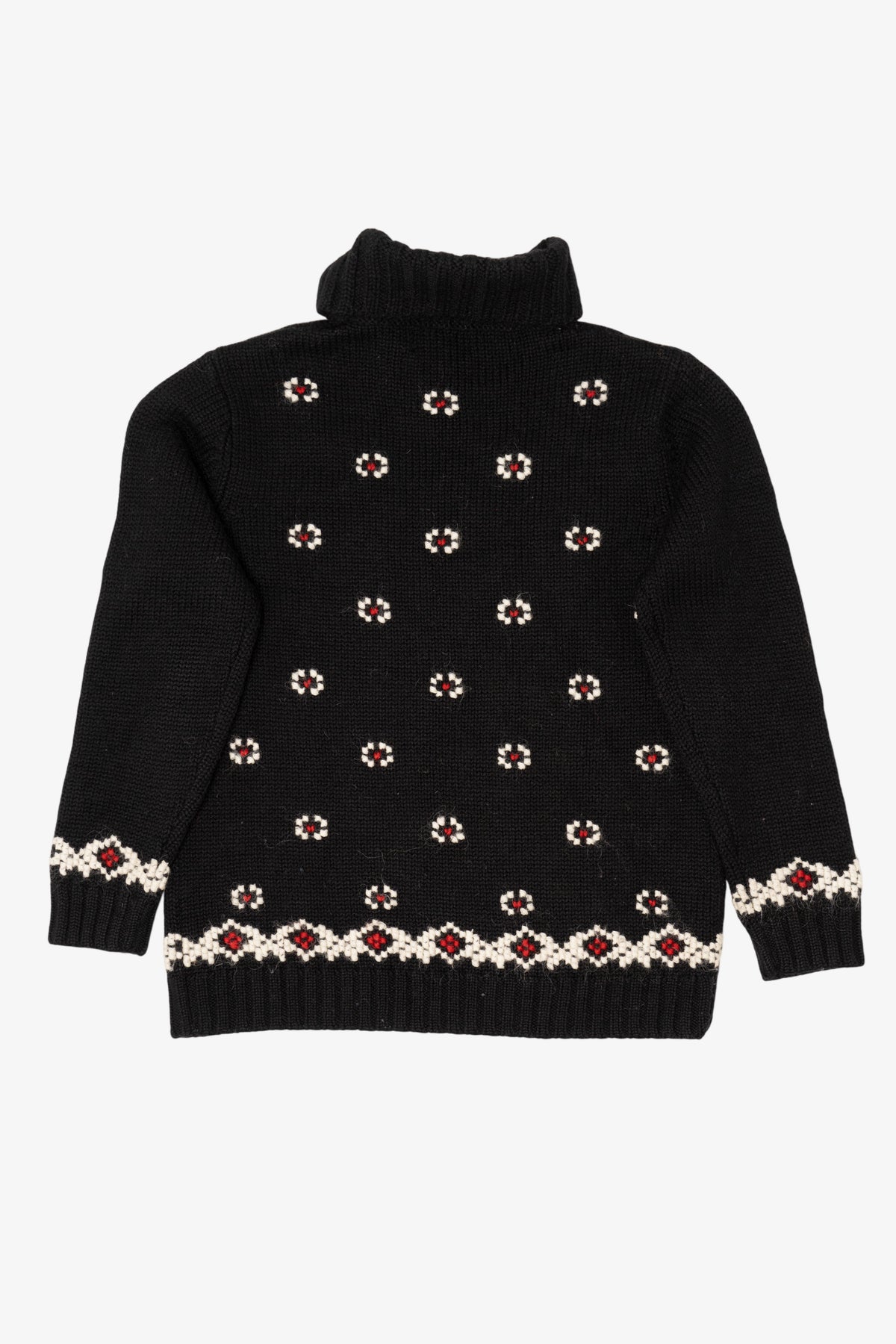 Vintage Black Jones New York Snowflake Turtleneck Sweater (1990s)
