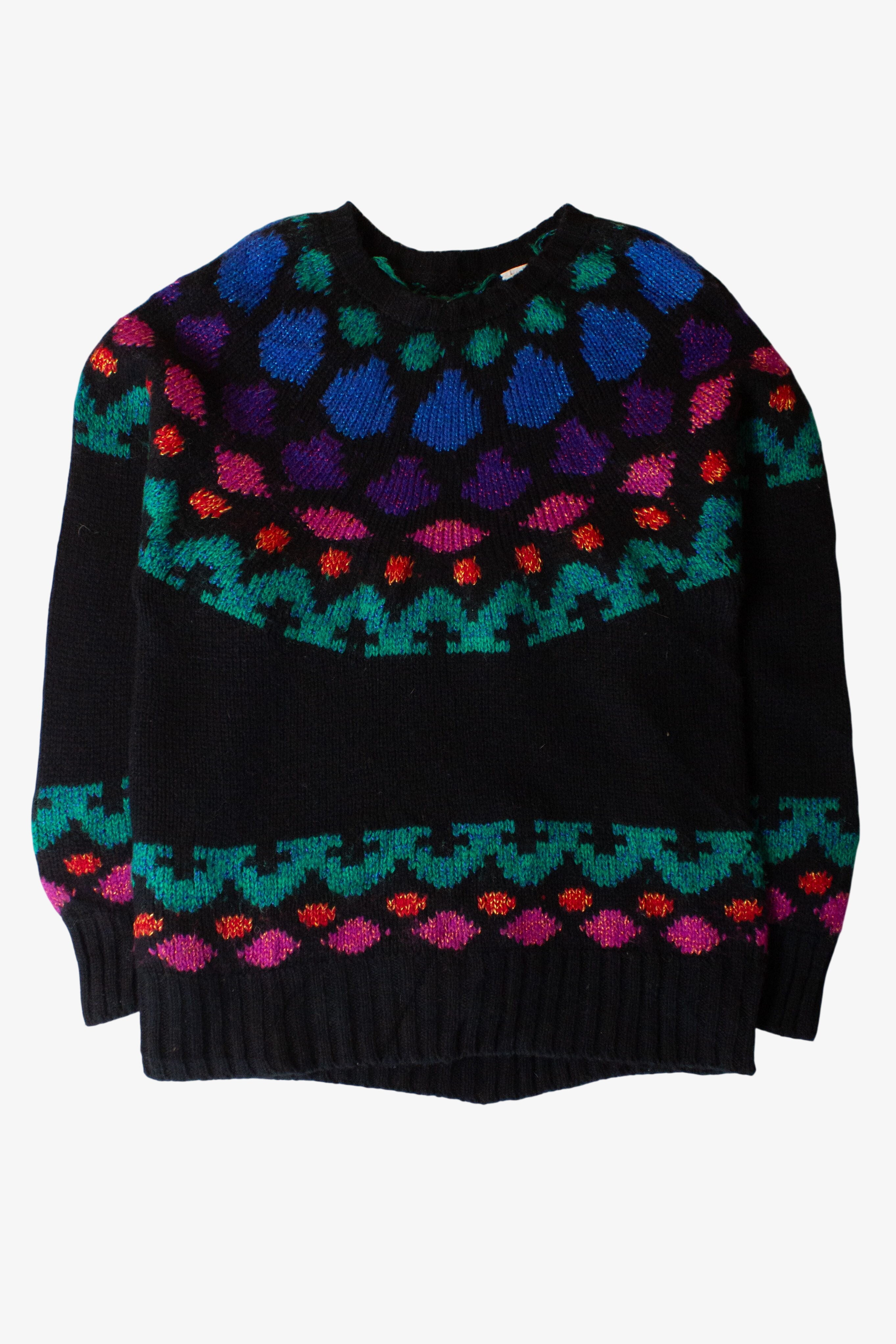 Vintage Spotted Multicolor Sweater (1980s)
