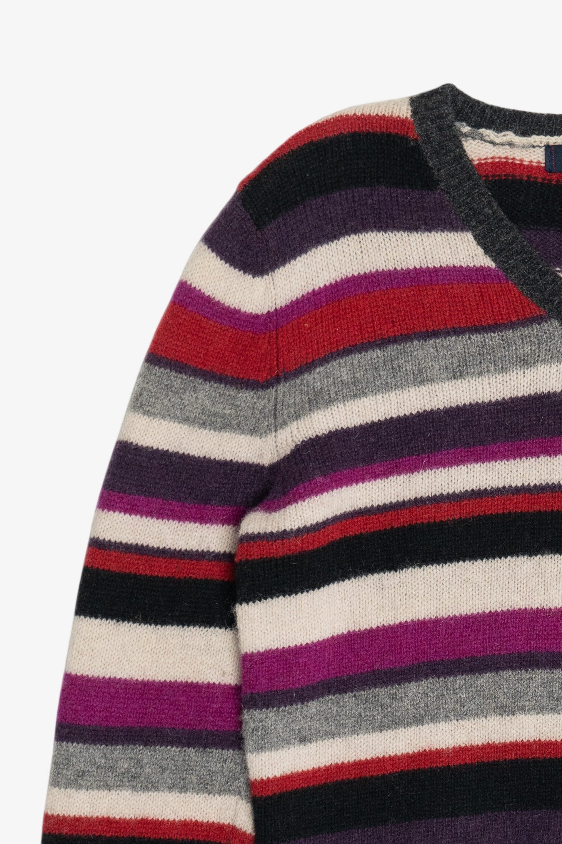 Vintage The Limited Striped V-Neck Wool Sweater (2000s)