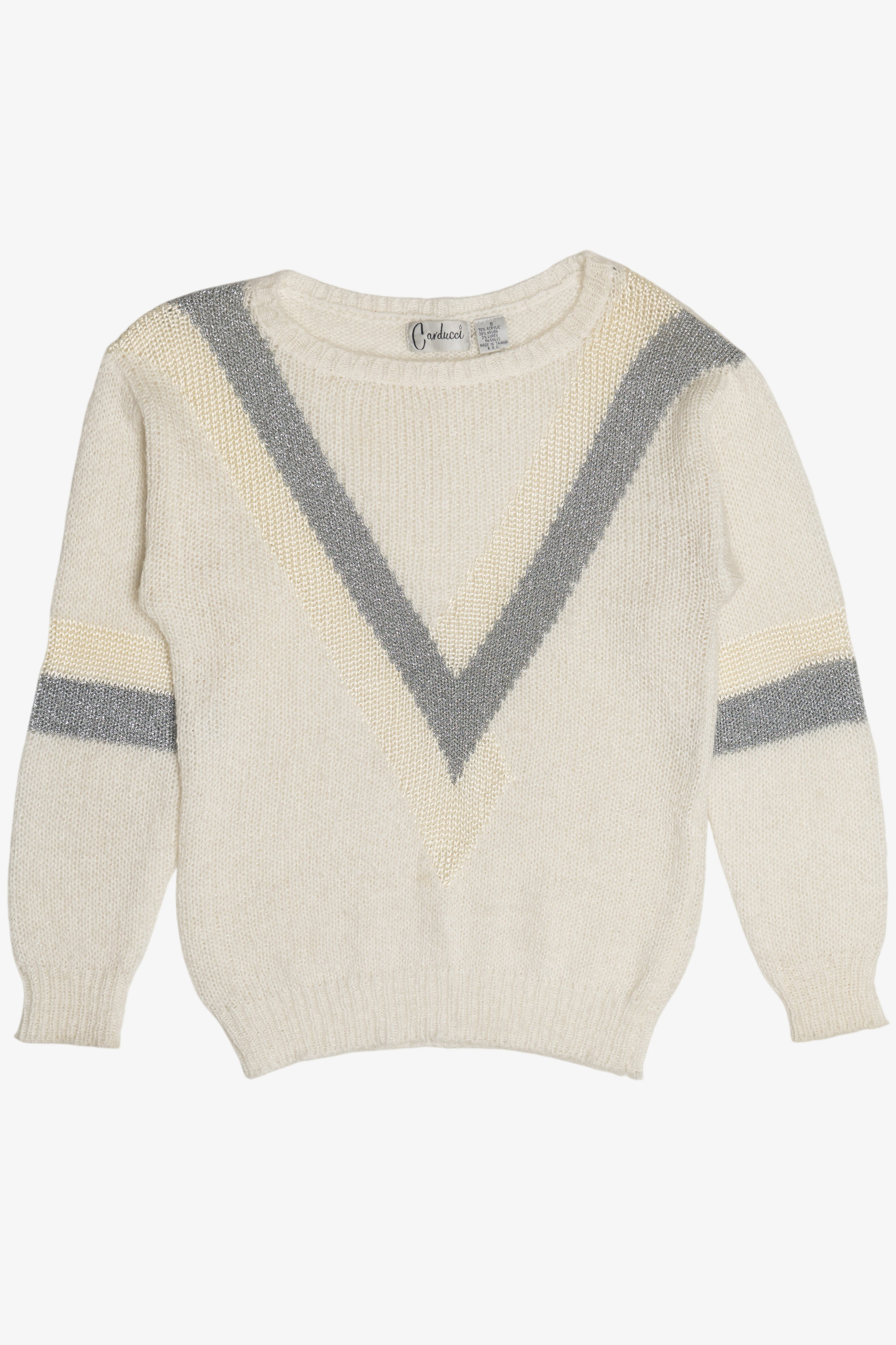 Vintage Ivory Carducci Graphic Knit Sweater (1980s)