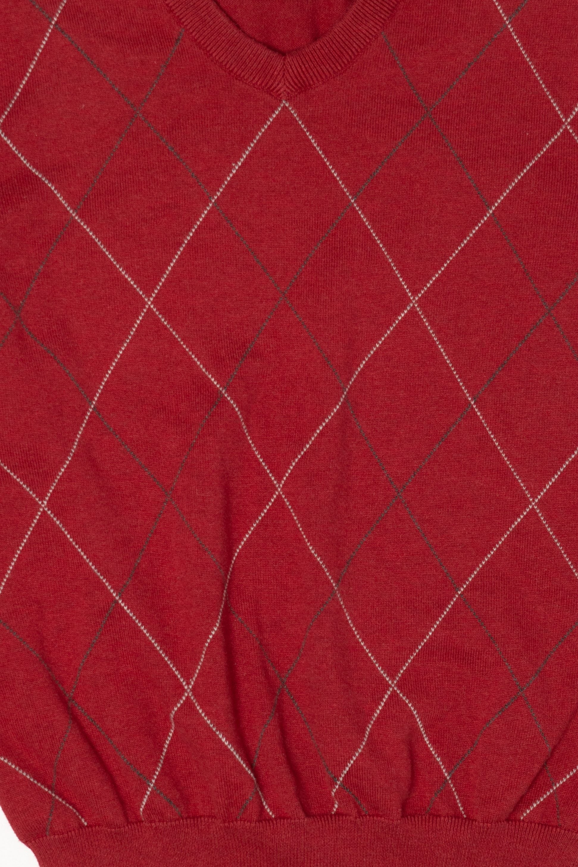 Vintage Red Jos. A. Bank Argyle Sweater (2000s)