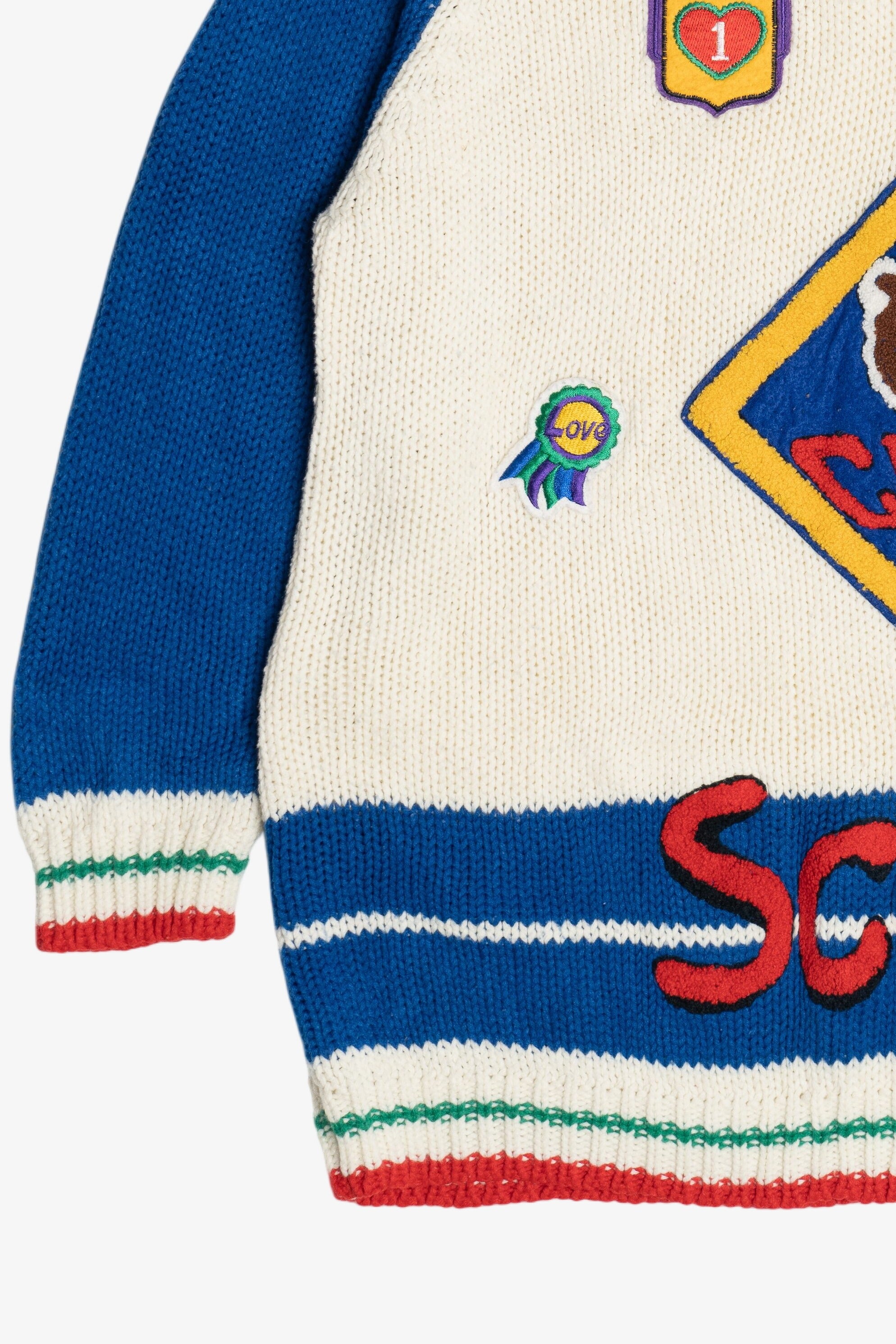 Vintage "Club Scout" Patches Color Block Sweater (1980s)