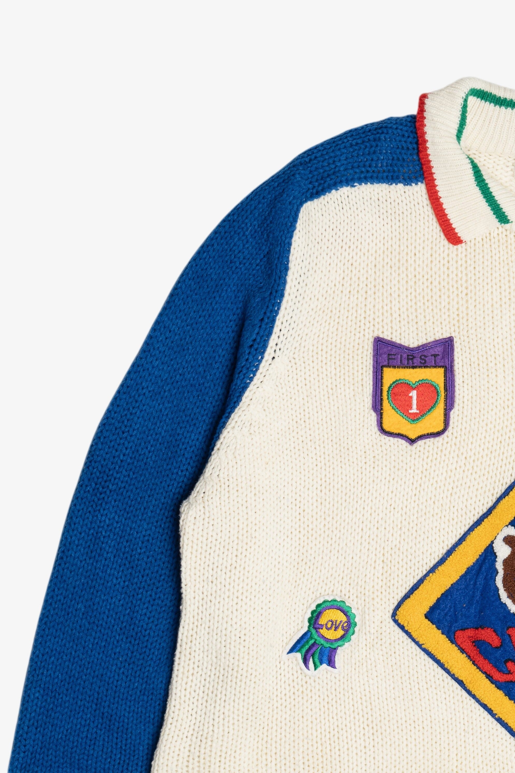 Vintage "Club Scout" Patches Color Block Sweater (1980s)