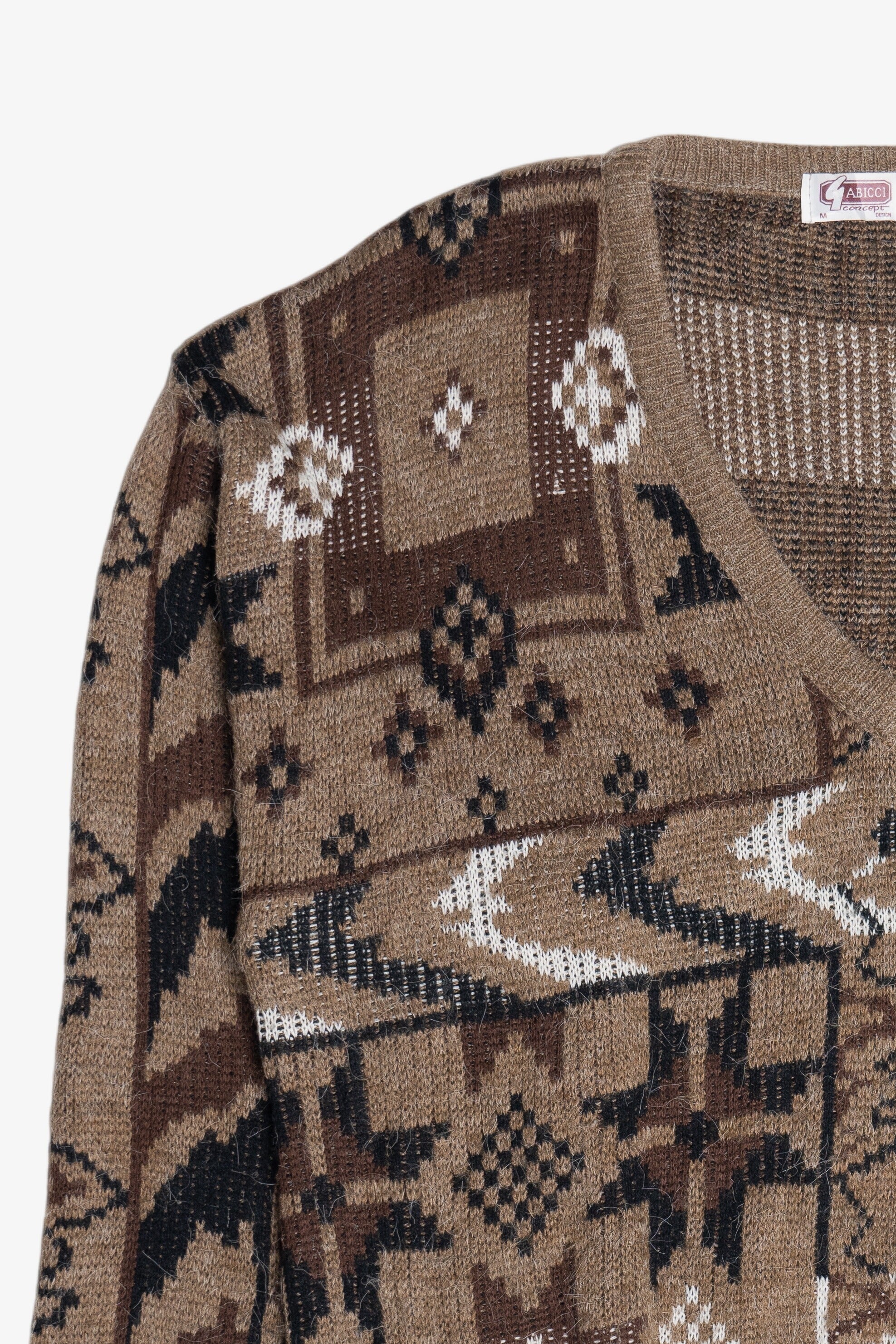 Vintage Gabicci Concept Design V-Neck Graphic Sweater (1980s)