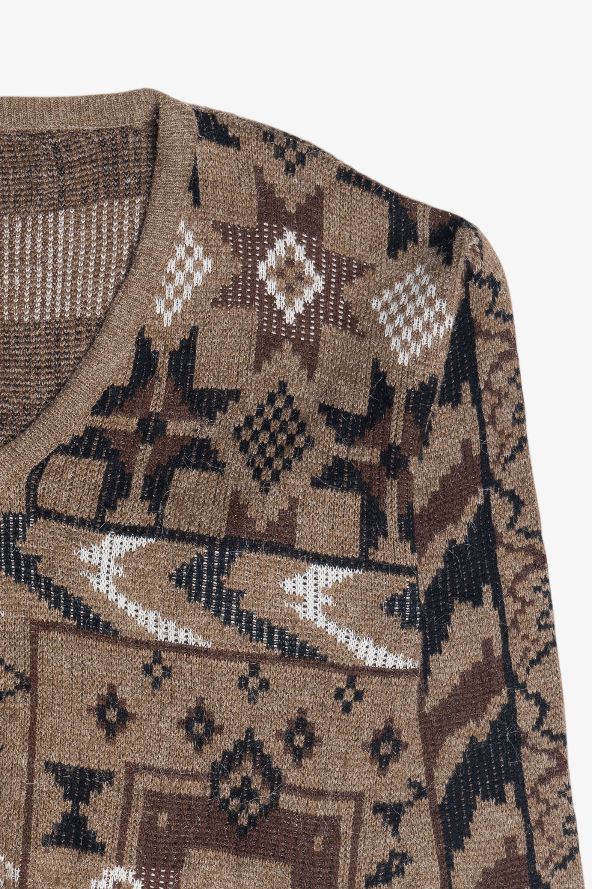 Vintage Gabicci Concept Design V-Neck Graphic Sweater (1980s)