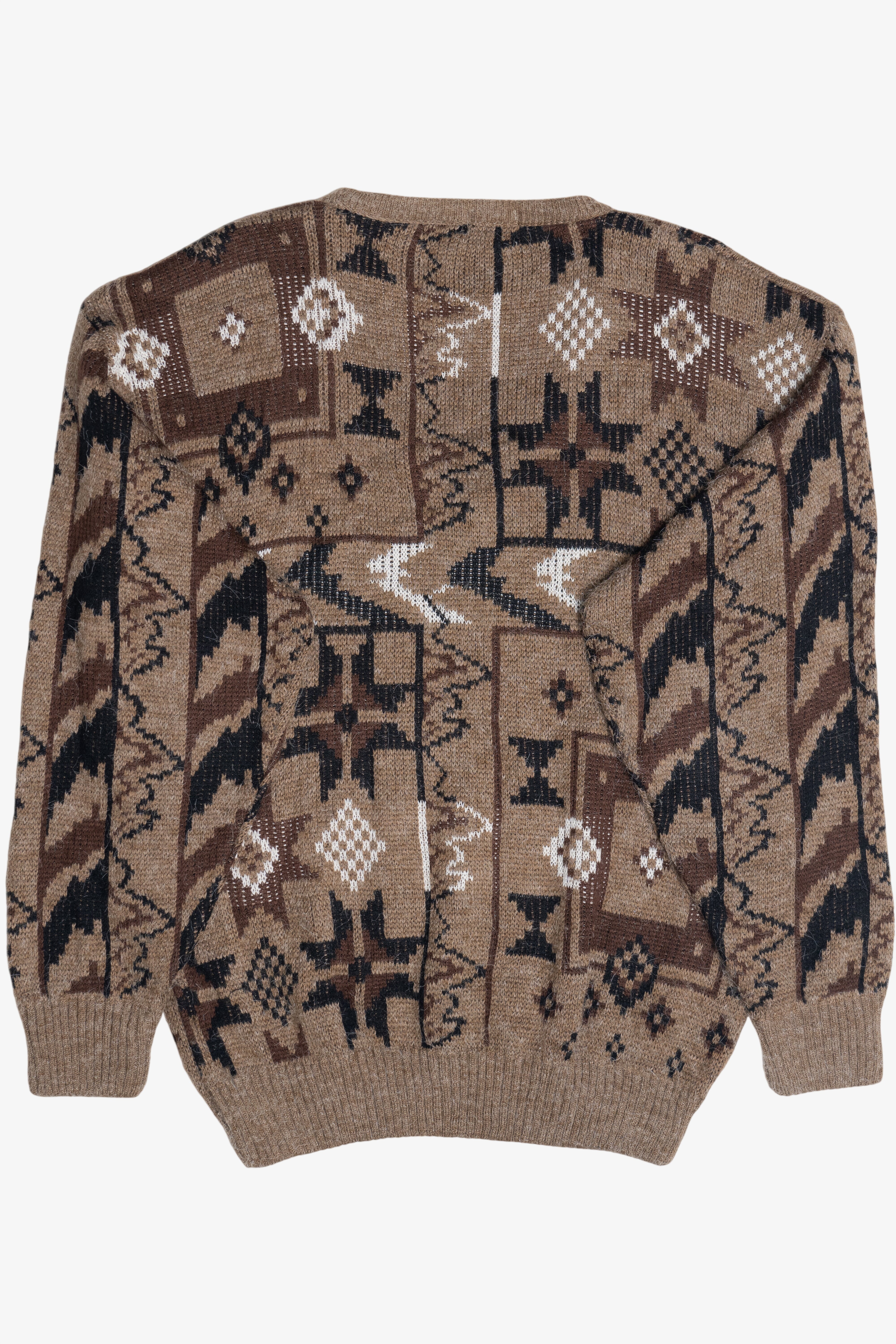 Vintage Gabicci Concept Design V-Neck Graphic Sweater (1980s)