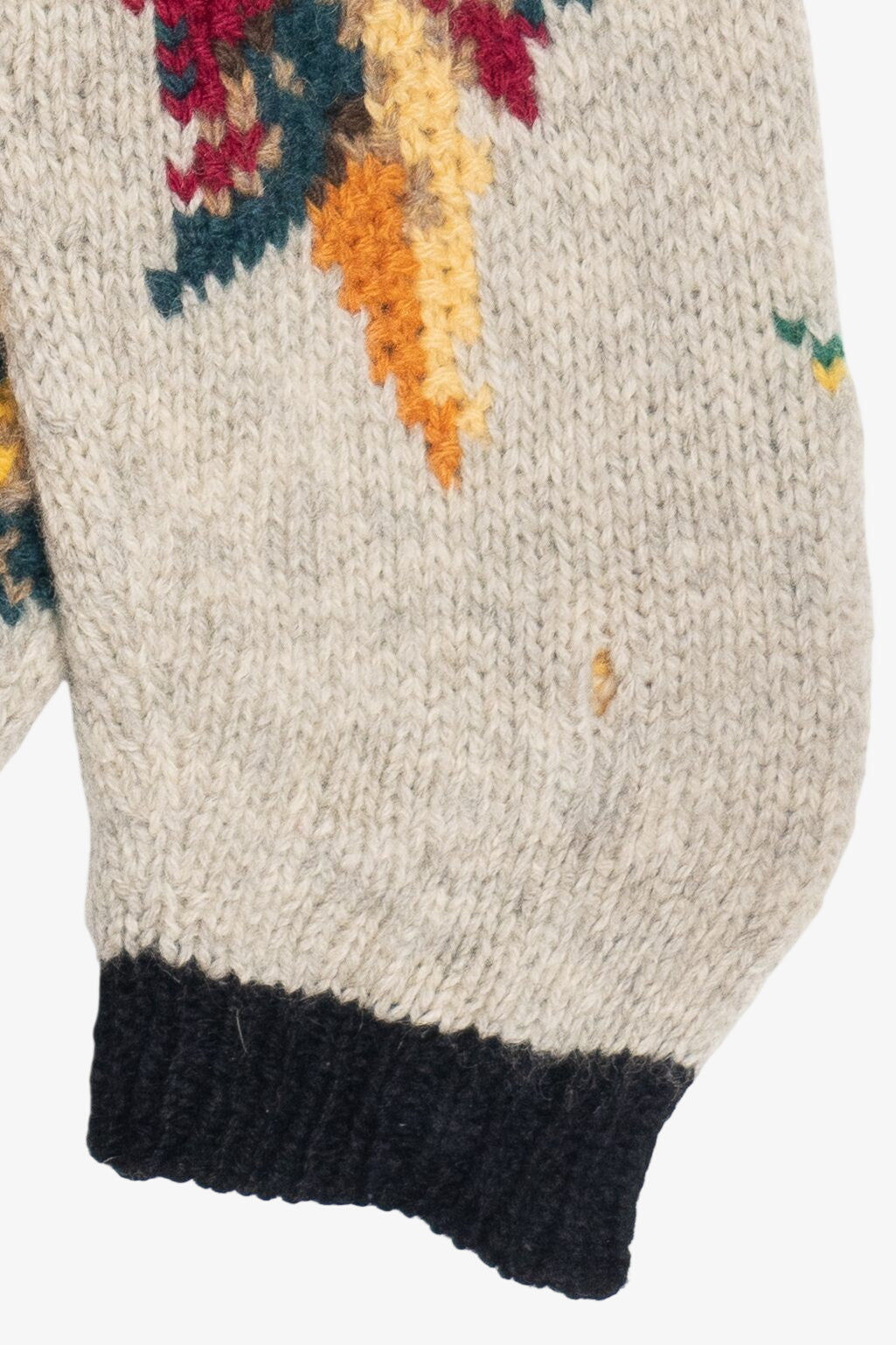 Vintage Hand Knit Vegetables And Fruit Cornucopia Eagle's Eye Cardigan Sweater (1990s)