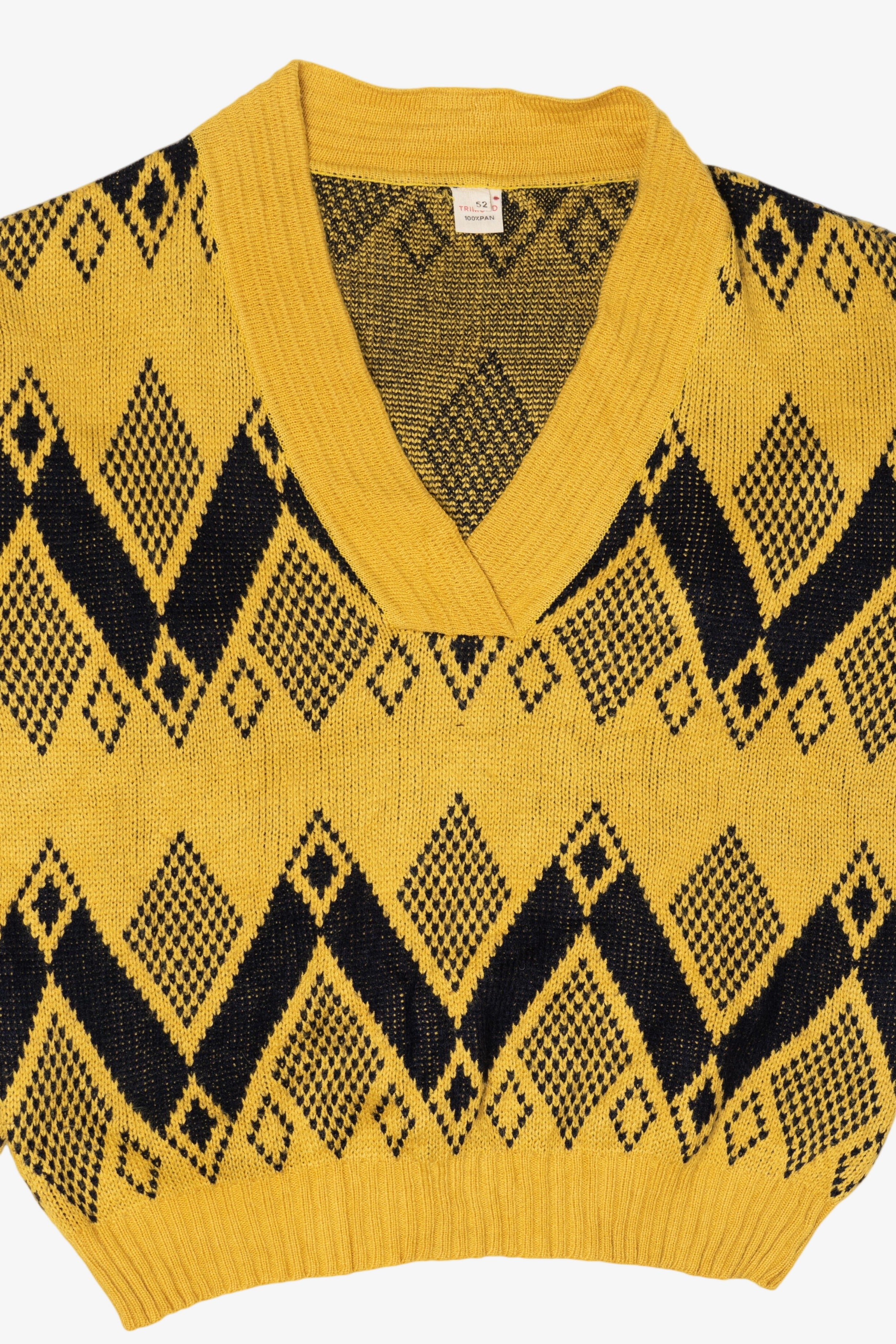 Vintage Black And Yellow Graphic Sweater (1980s)