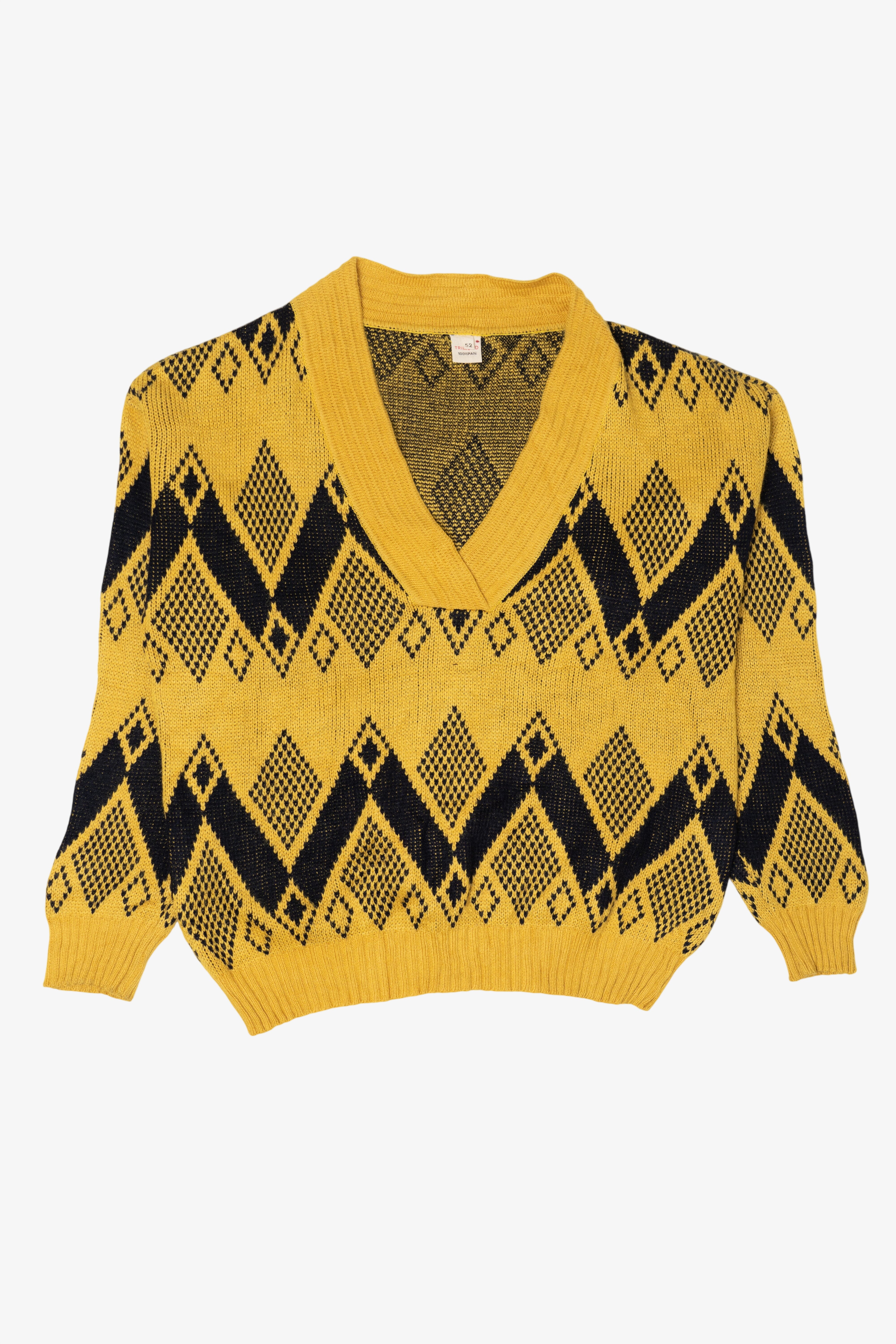 Vintage Black And Yellow Graphic Sweater (1980s)
