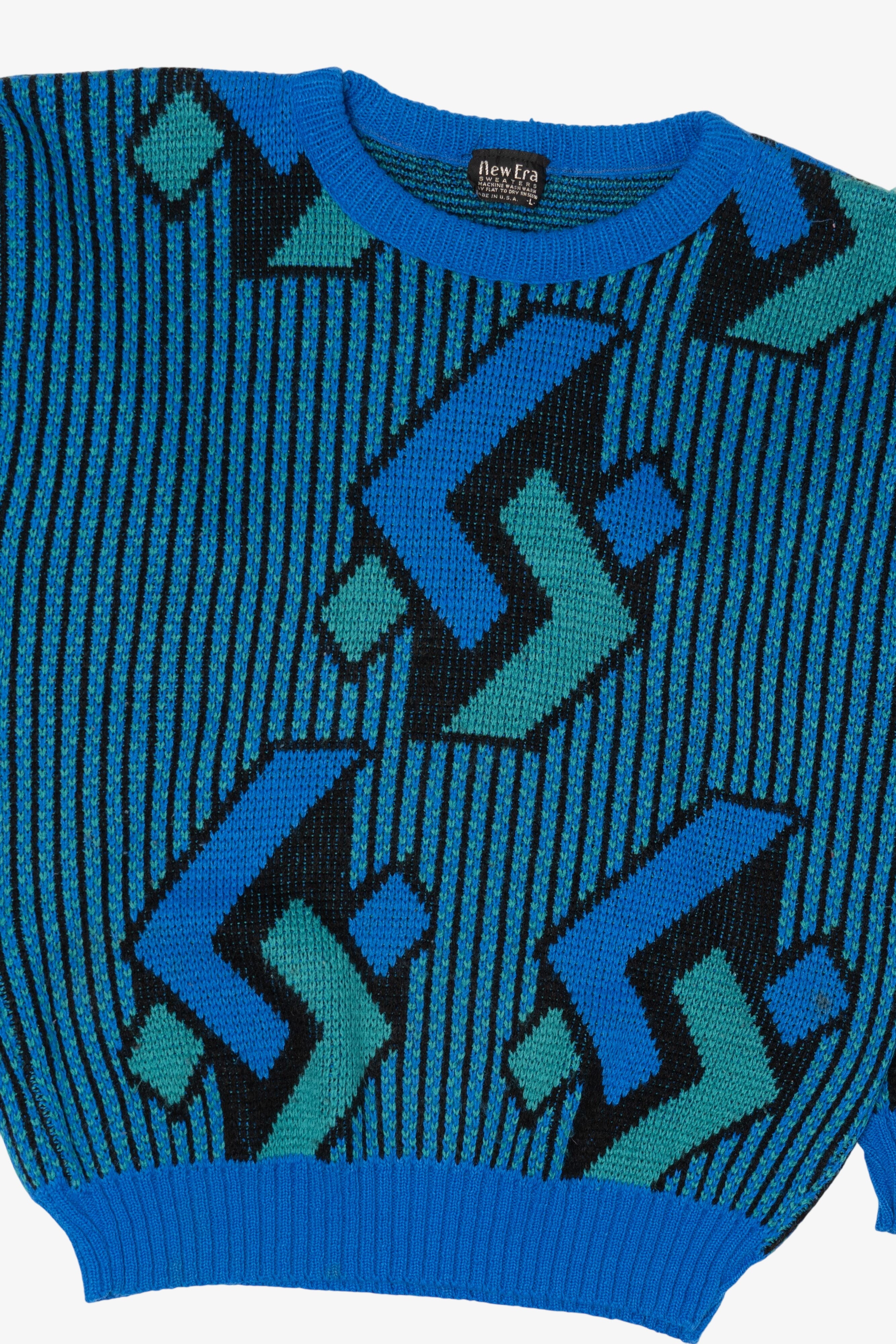 Vintage Blue New Era Graphic Sweater (1980s)
