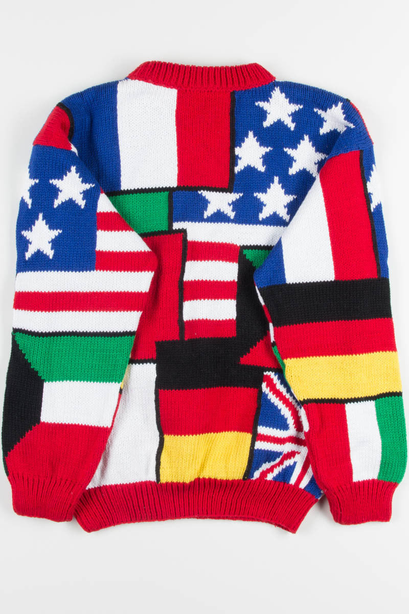 Vintage Flag Collage Sweater 1