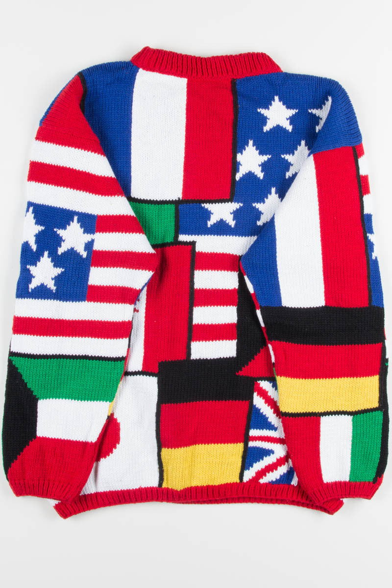 Vintage Flag Collage Sweater 2