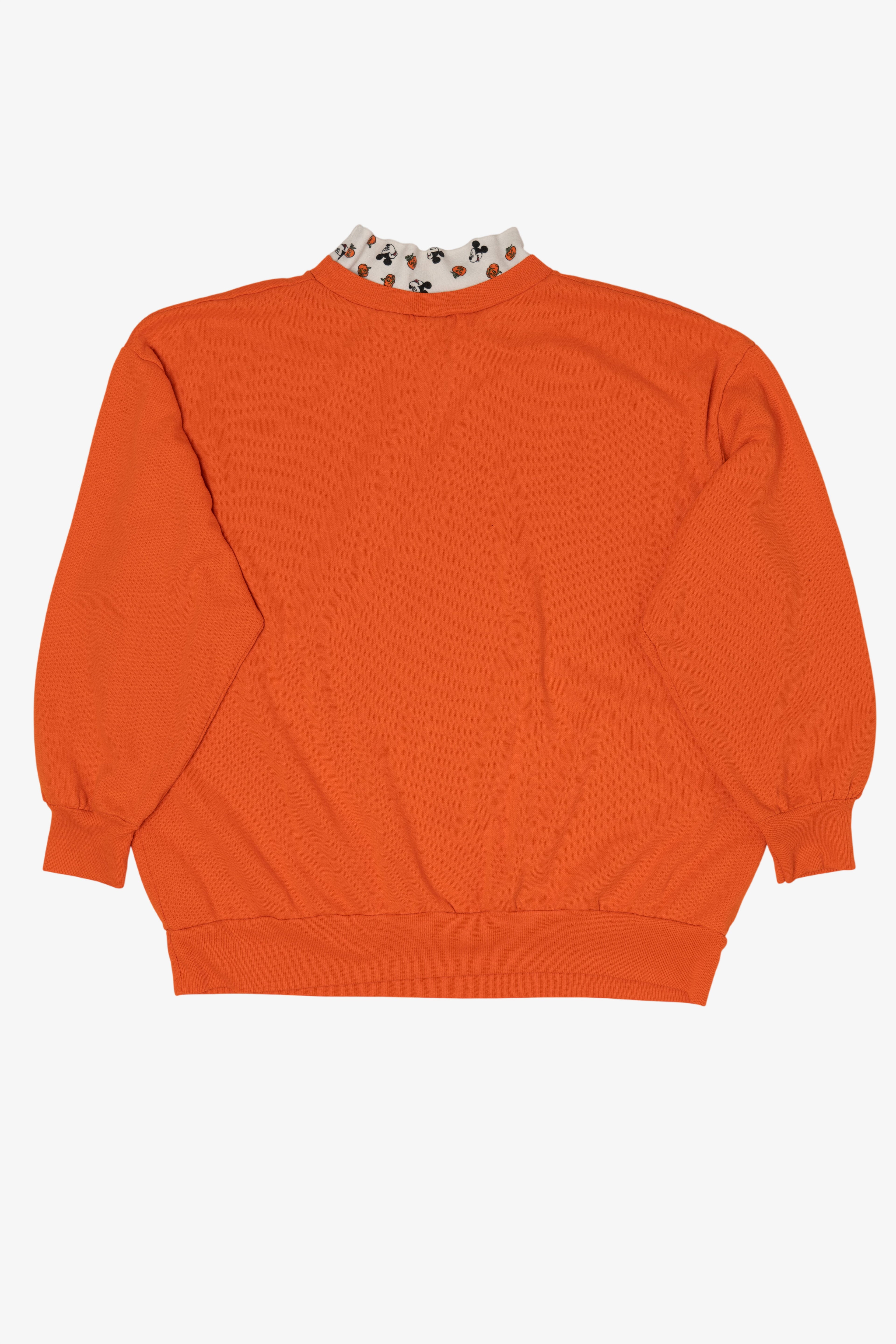 Vintage Orange Disney Mickey And Minnie Mouse Pumpkin Halloween Sweatshirt (1990s)