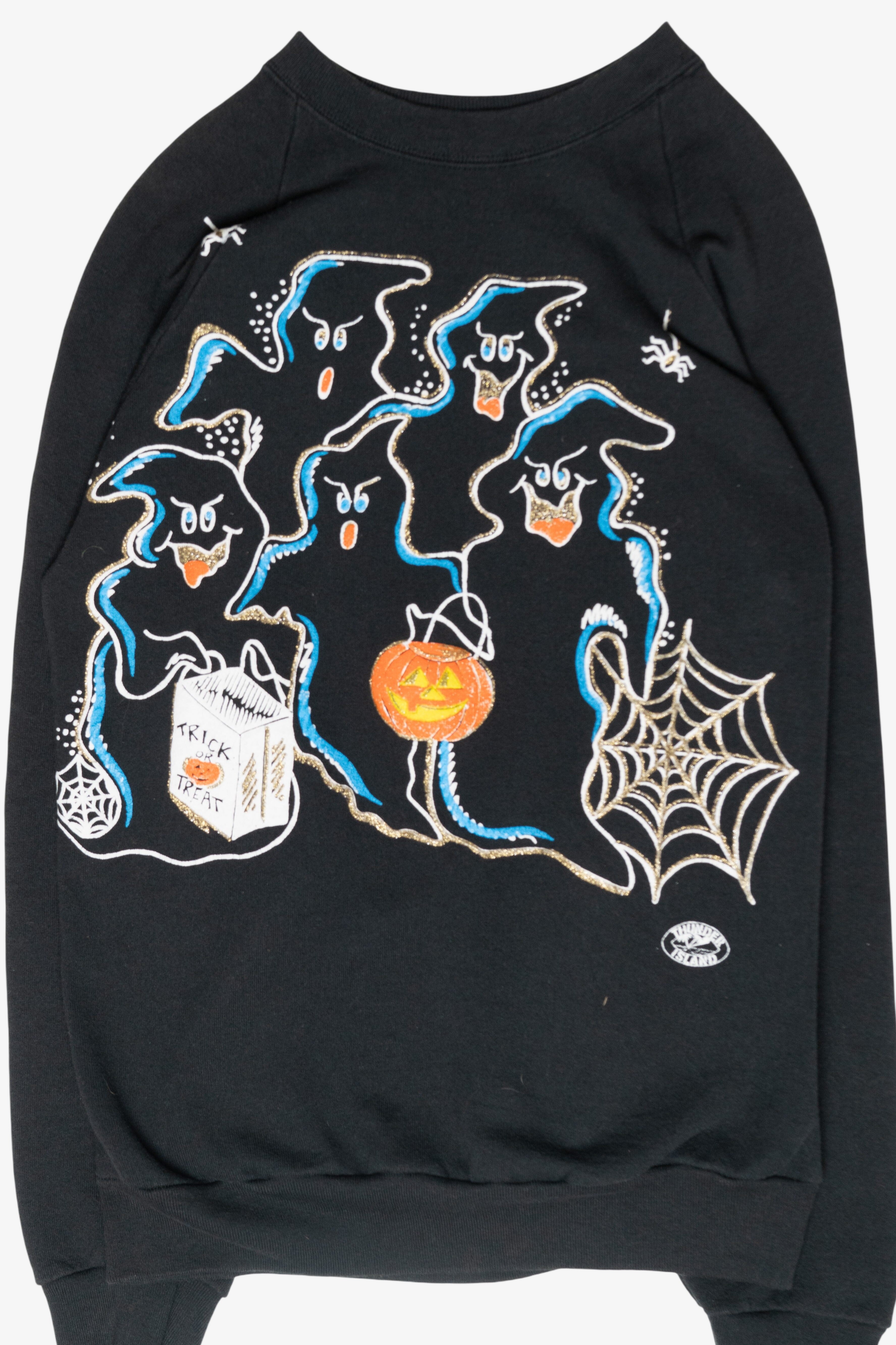Ghosts Trick or Treat Vintage Halloween Sweatshirt (1990s)