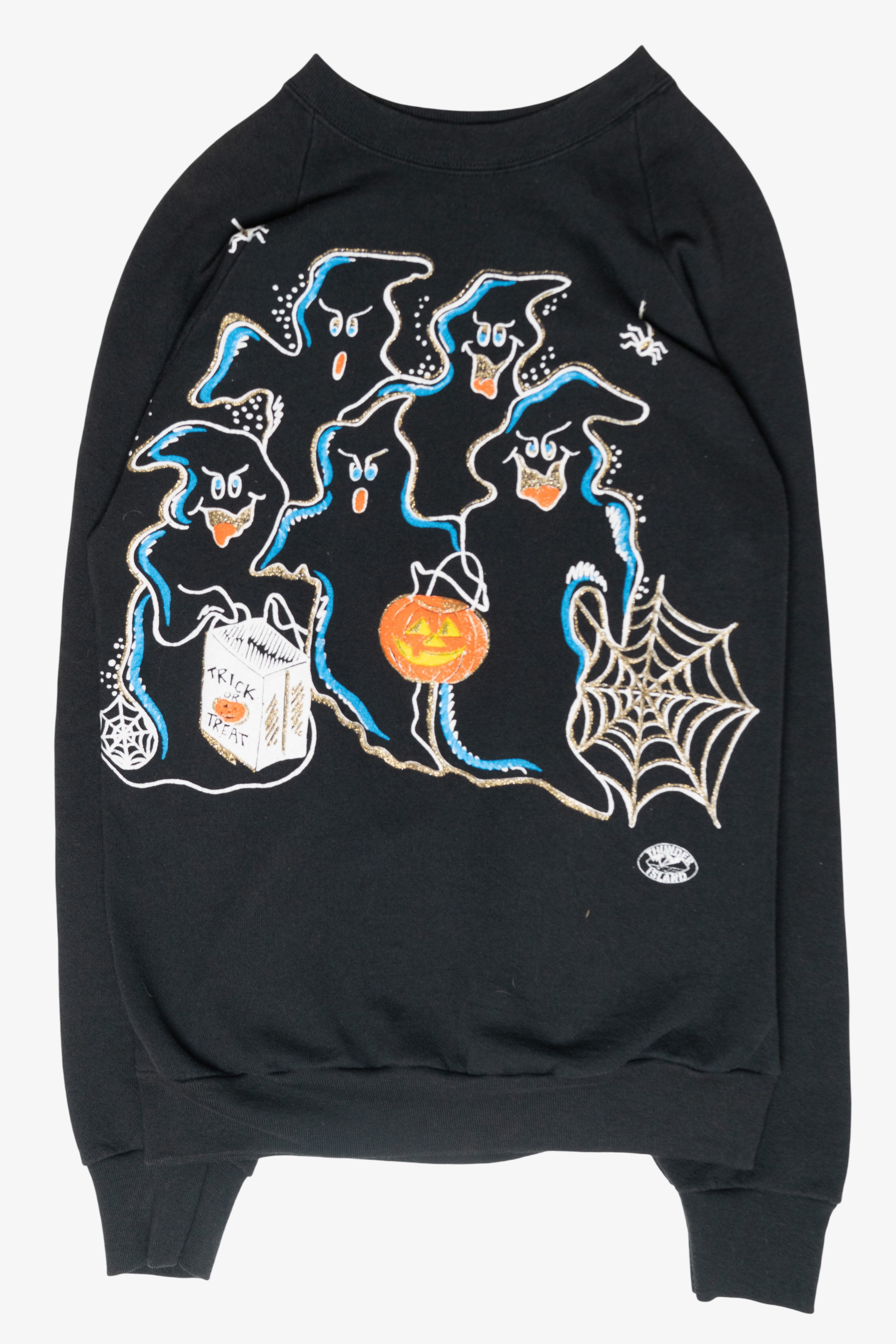 Ghosts Trick or Treat Vintage Halloween Sweatshirt (1990s)