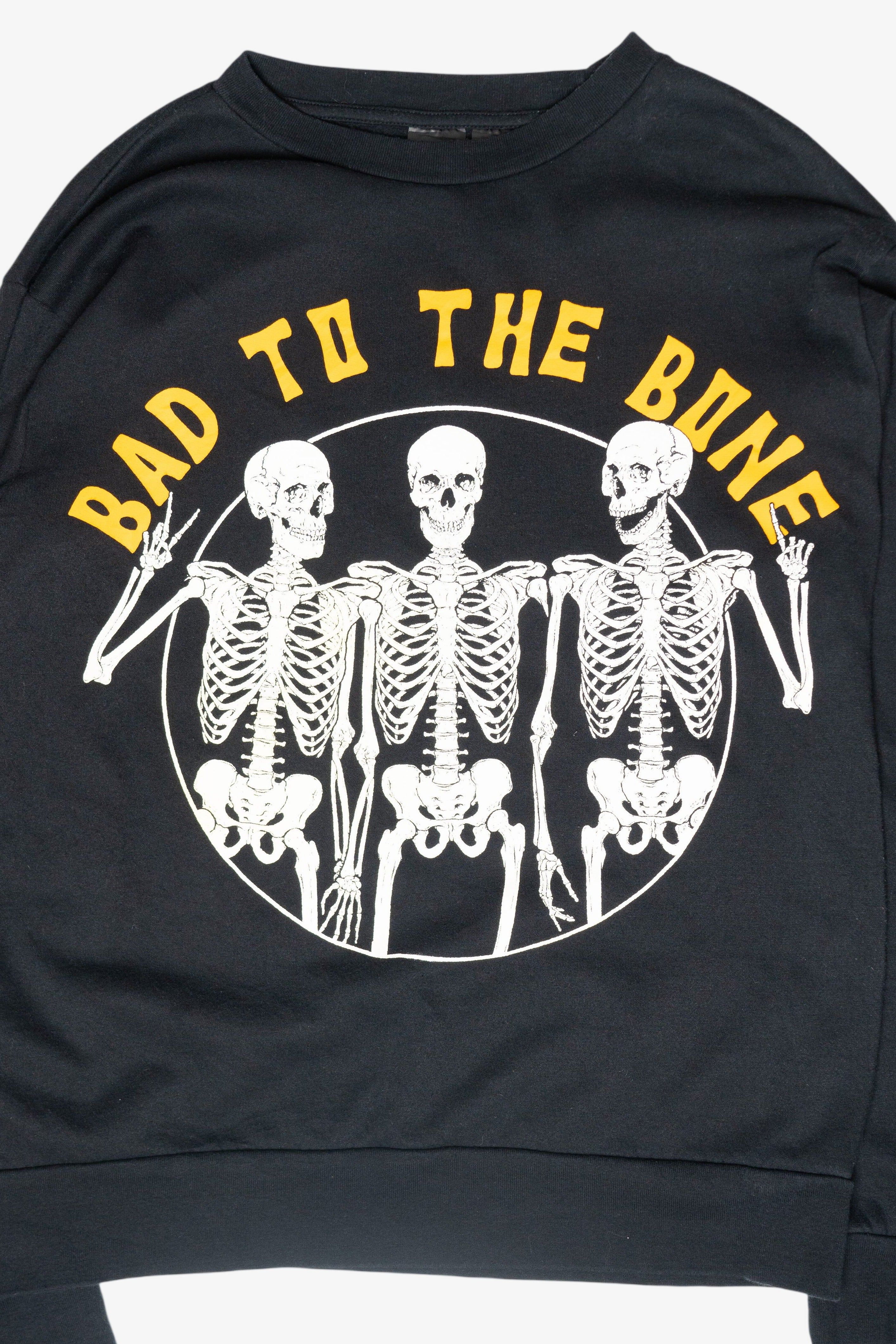 "Bad to the Bone" Skeletons Halloween Sweatshirt (2010s)