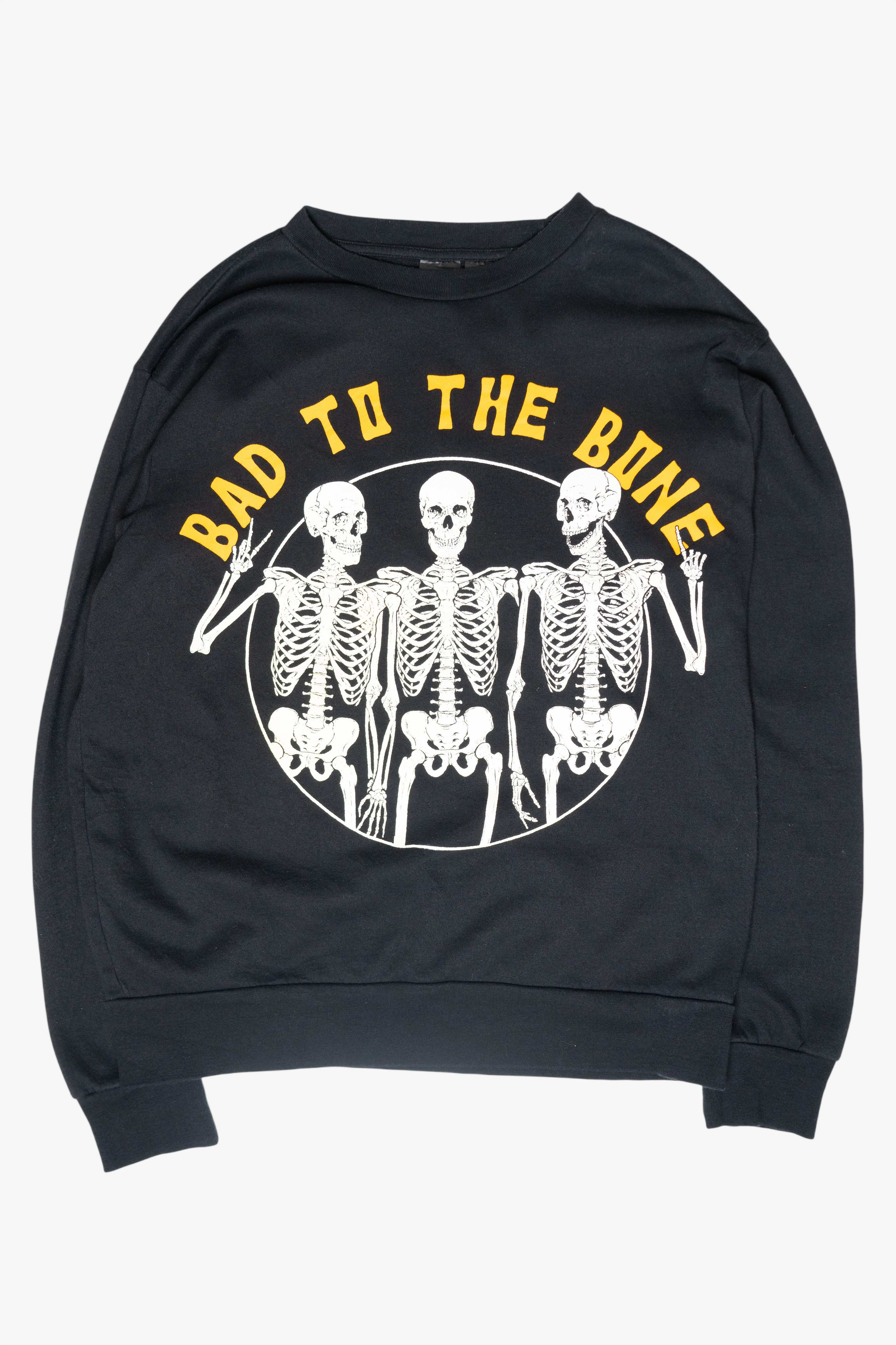"Bad to the Bone" Skeletons Halloween Sweatshirt (2010s)