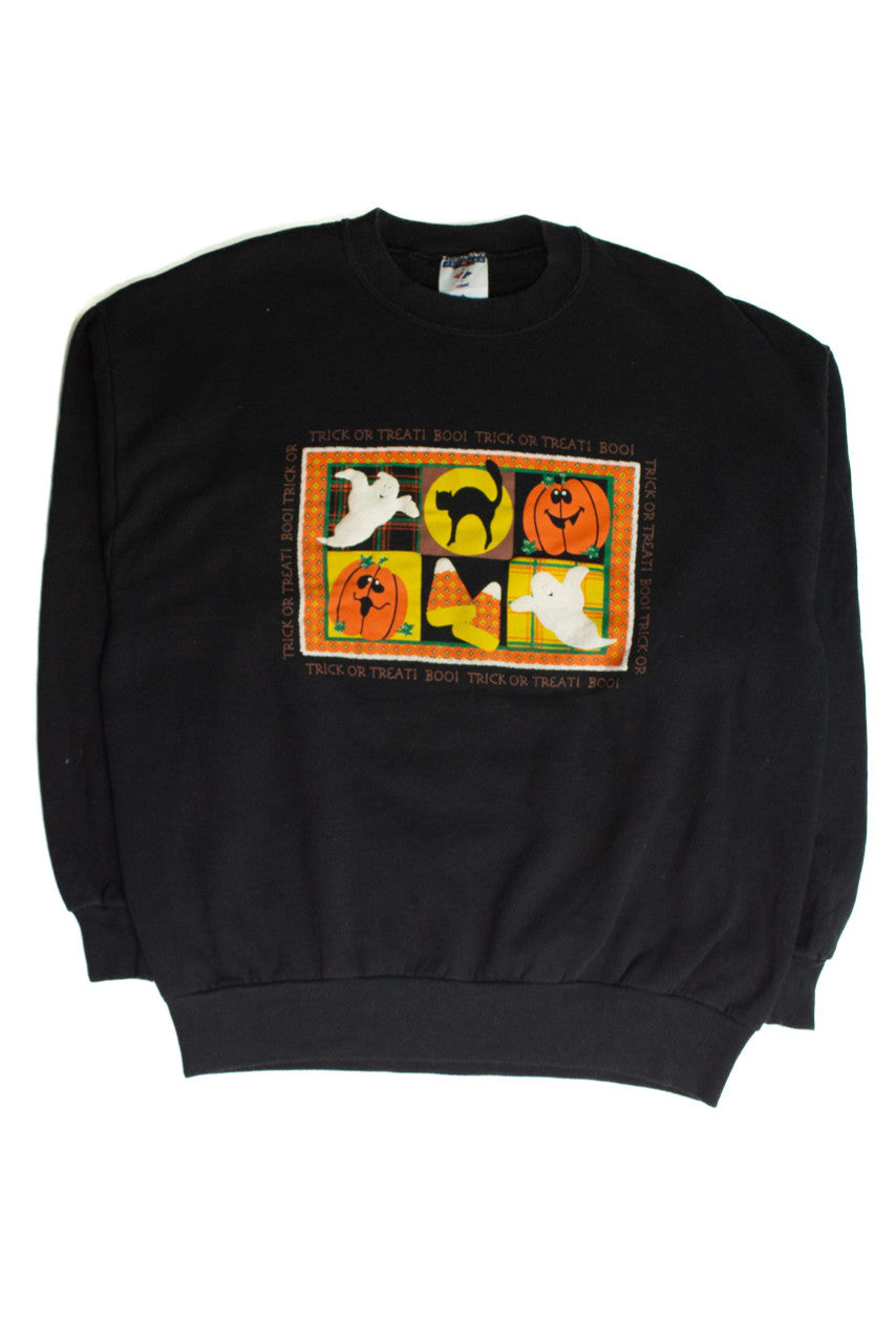 Vintage Trick Or Treat Boo! Halloween Sweatshirt (1990s)