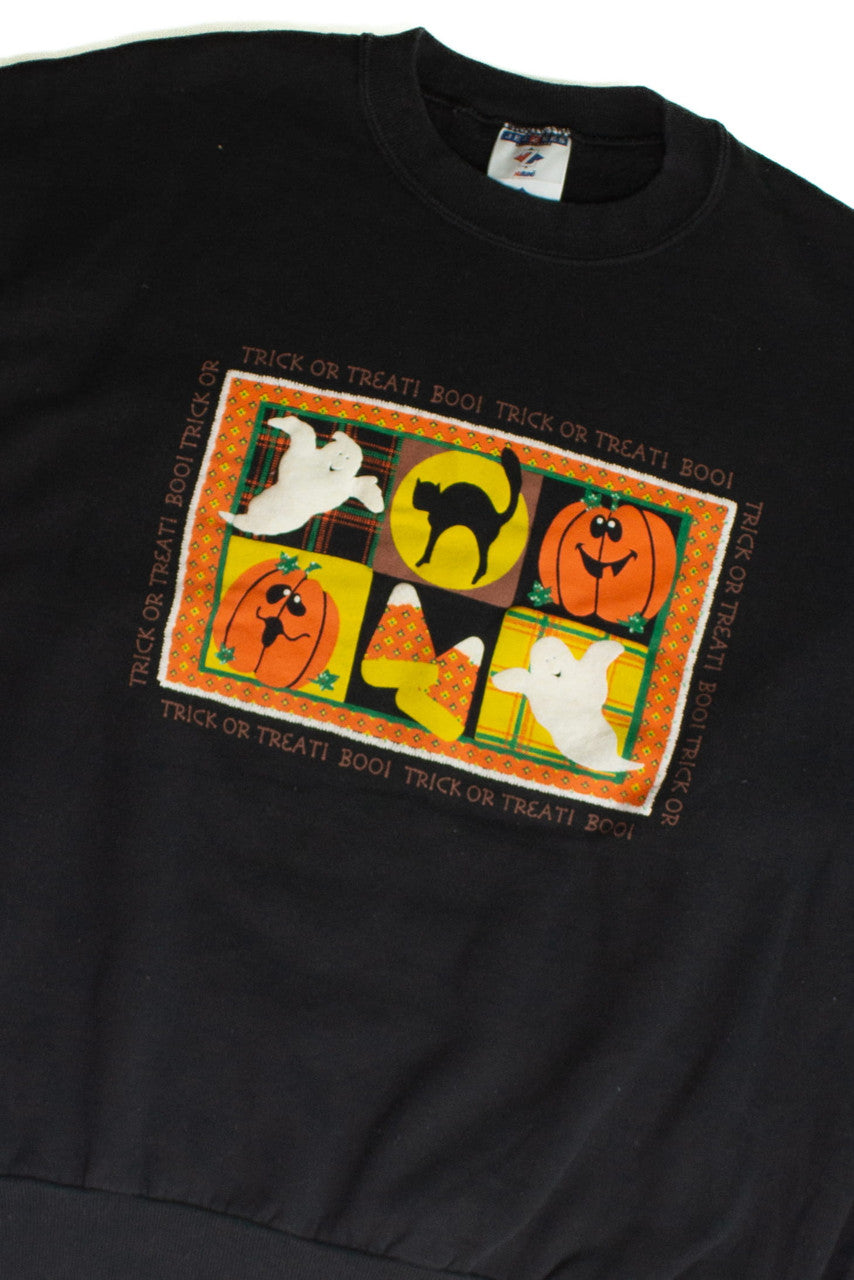 Vintage Trick Or Treat Boo! Halloween Sweatshirt (1990s)