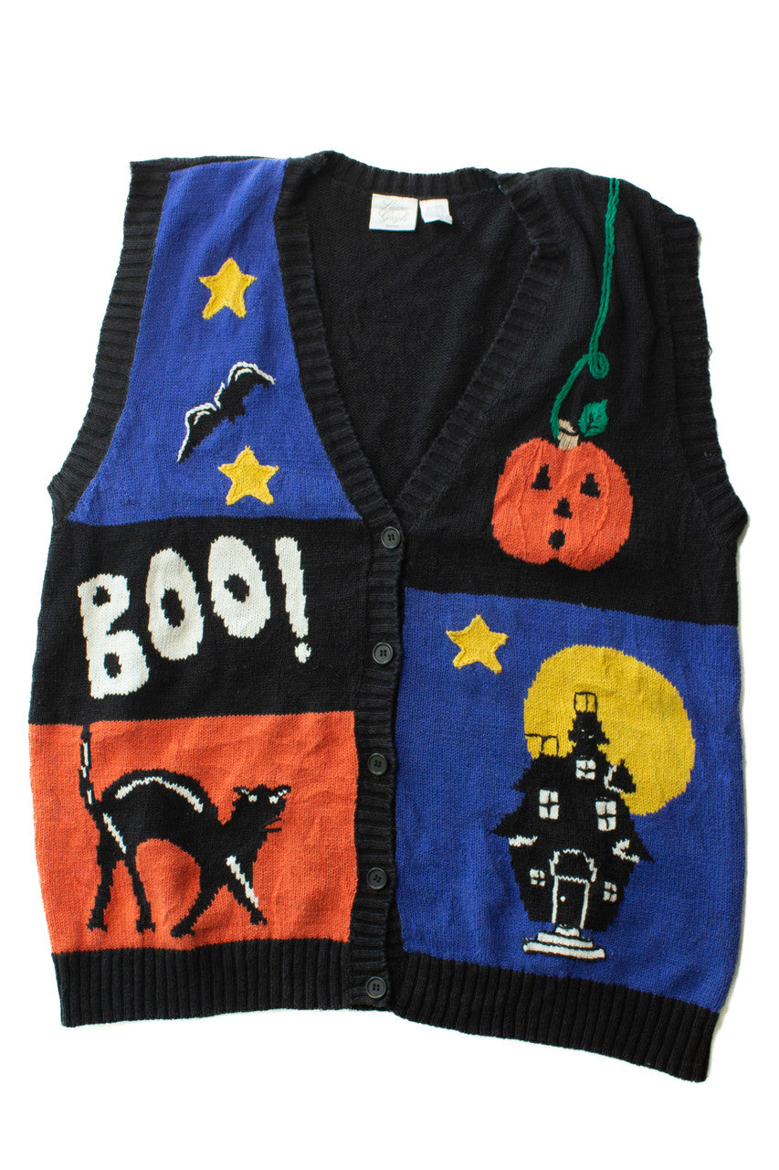 Vintage Boo! Panels Halloween Vest (1990s)