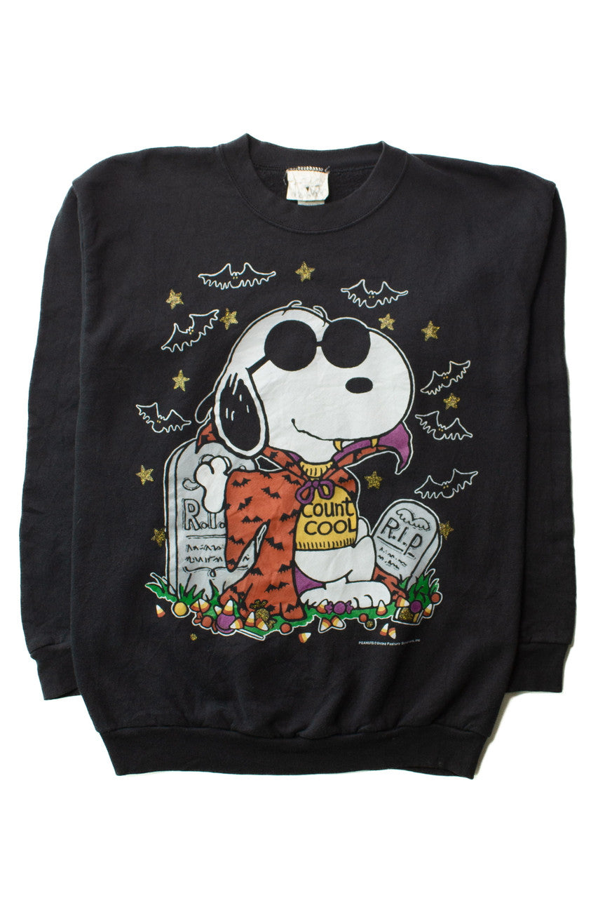 Vintage Snoopy Count Cool Halloween Sweatshirt (1990s)