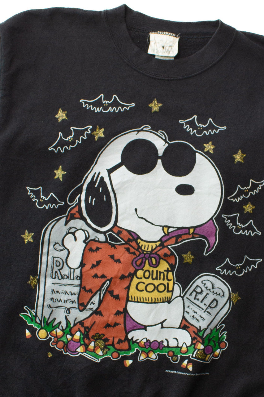 Vintage Snoopy Count Cool Halloween Sweatshirt (1990s)
