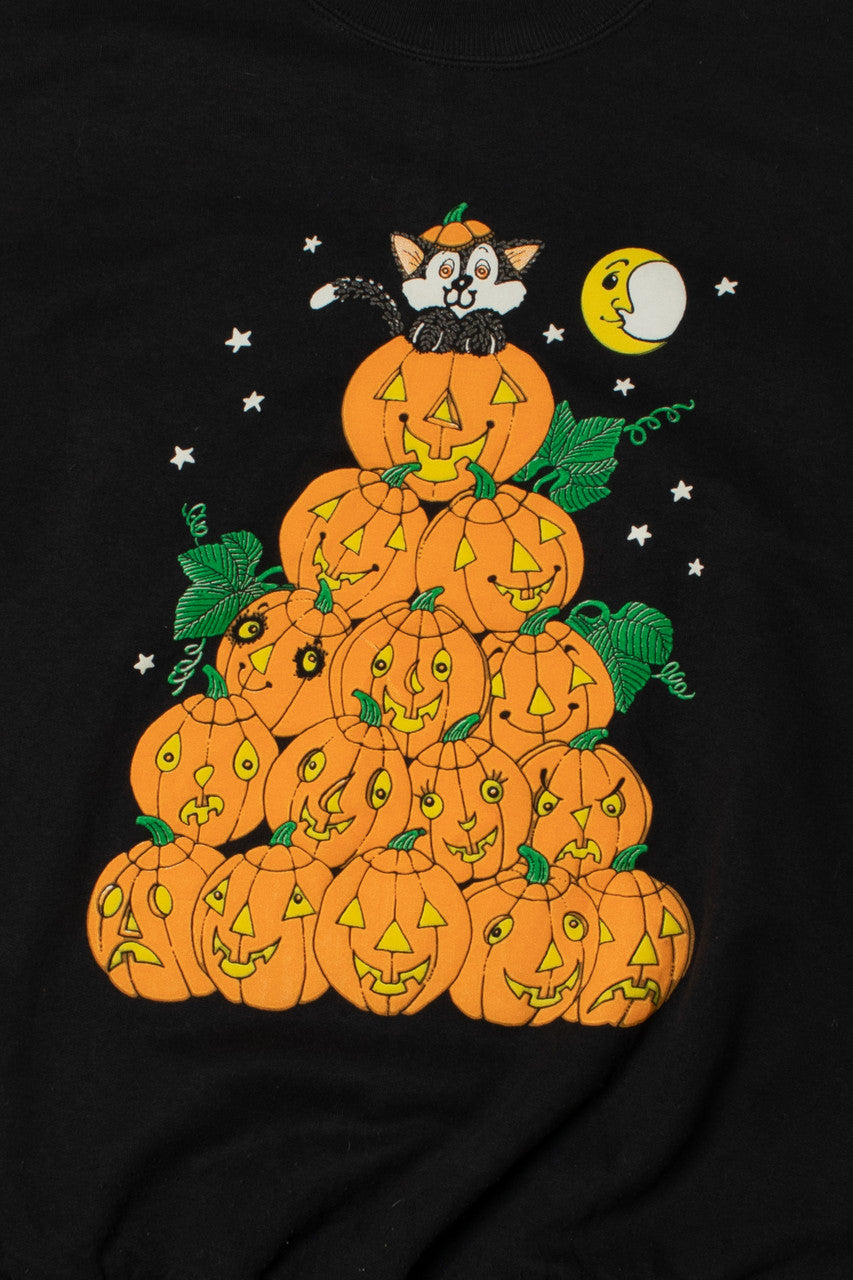 Vintage Peek-A-Boo Cat Halloween Sweatshirt