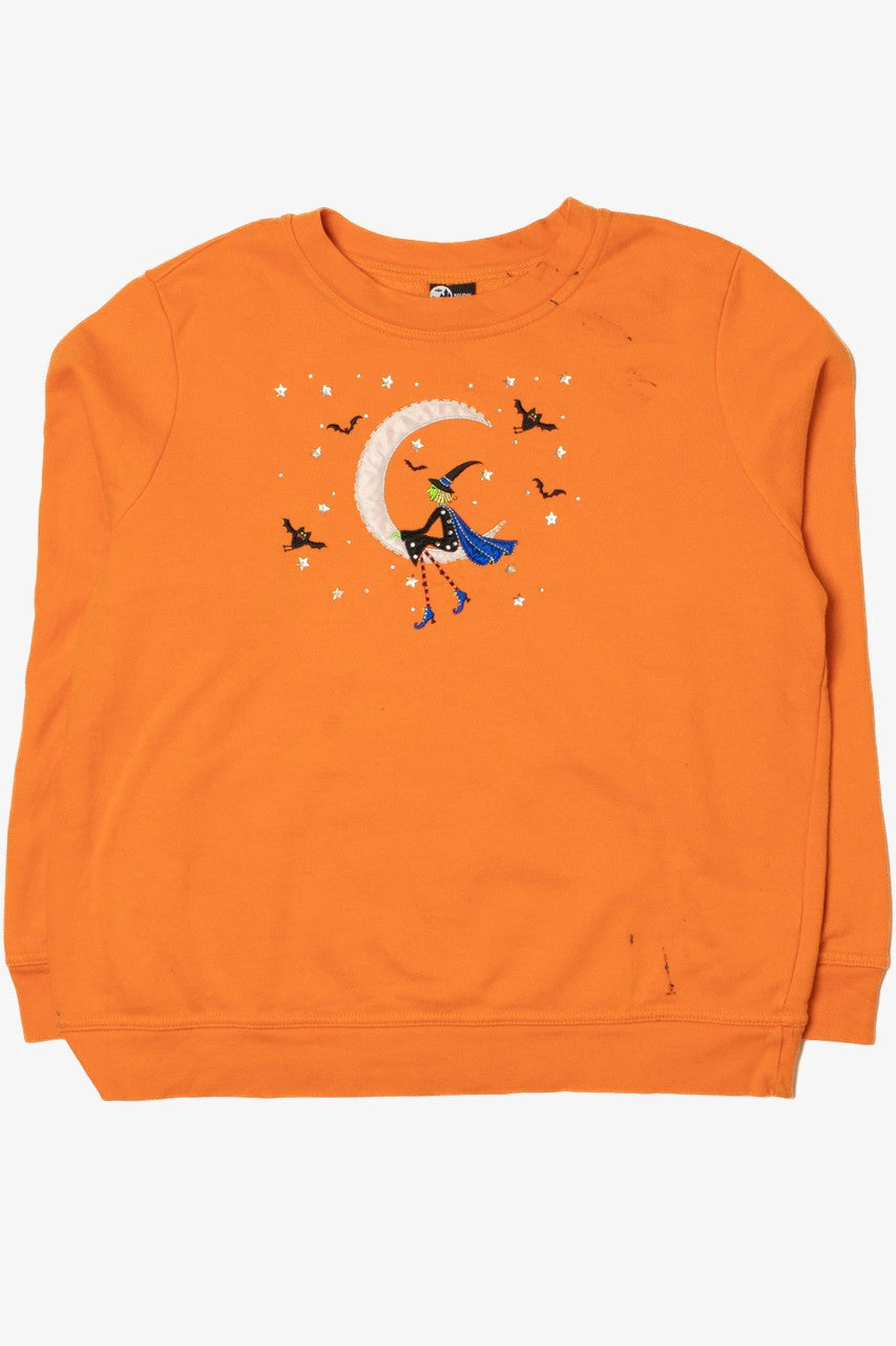 Crescent Moon Witch Halloween Sweatshirt