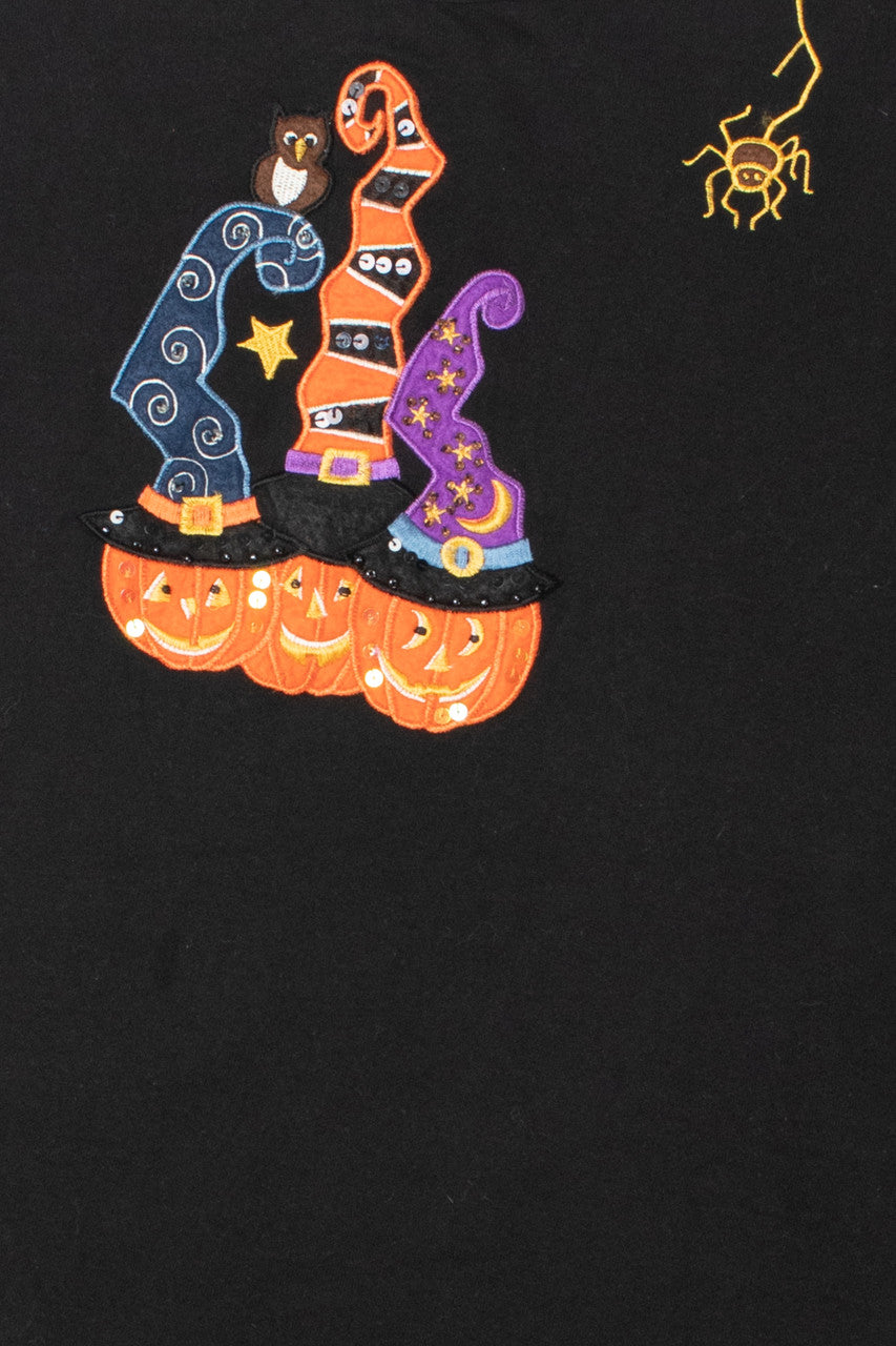 Vintage Creepy Crawly Spider Jack-O-Lantern Halloween Sweater