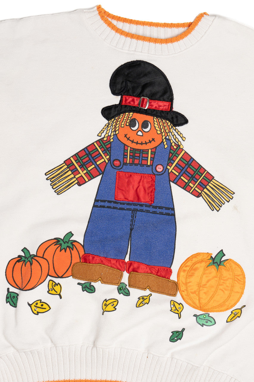 Vintage Applique Scarecrow Westbound Halloween Sweater