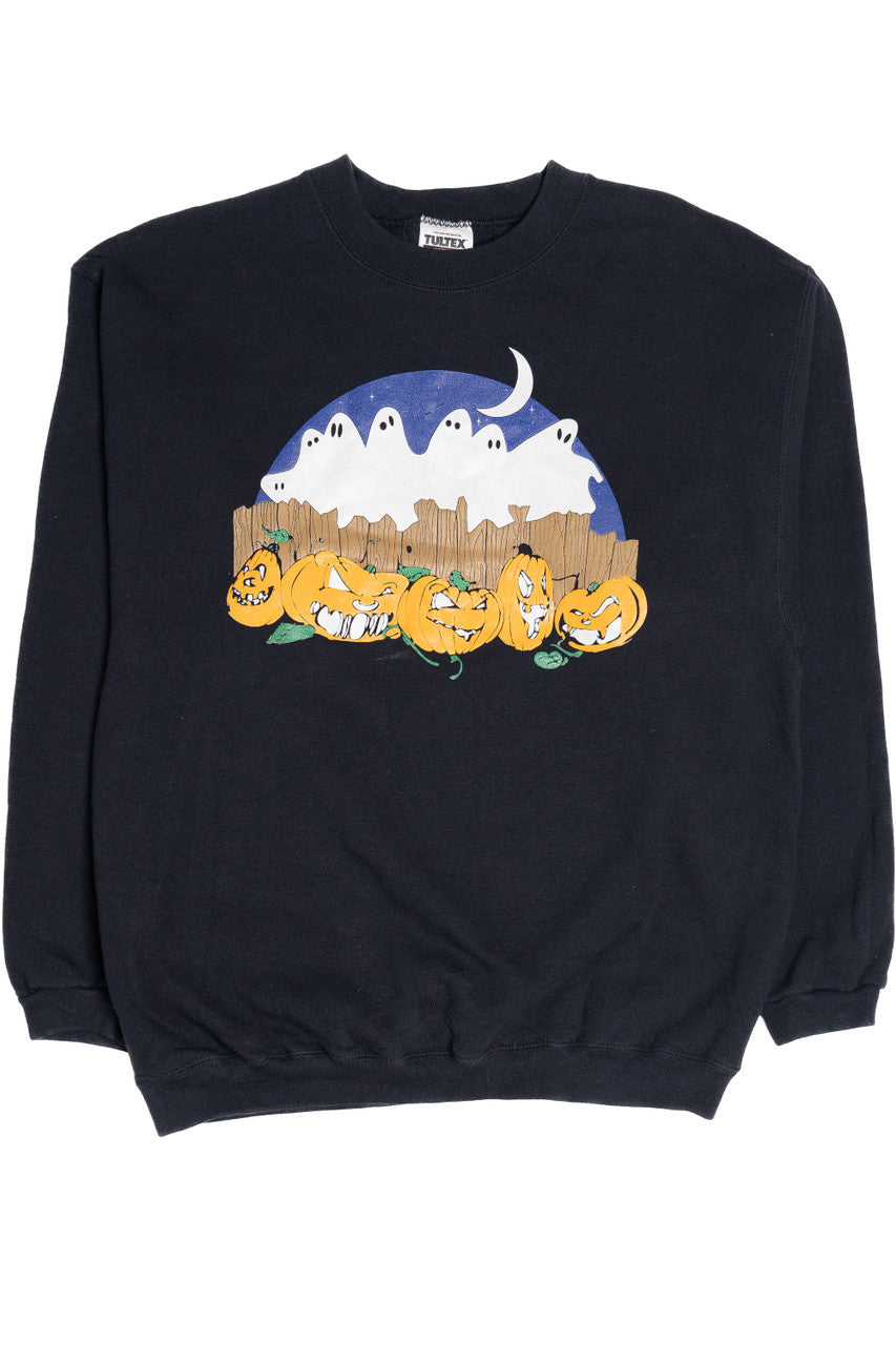 Vintage Ghosts At The Pumpkin Patch Halloween Sweater