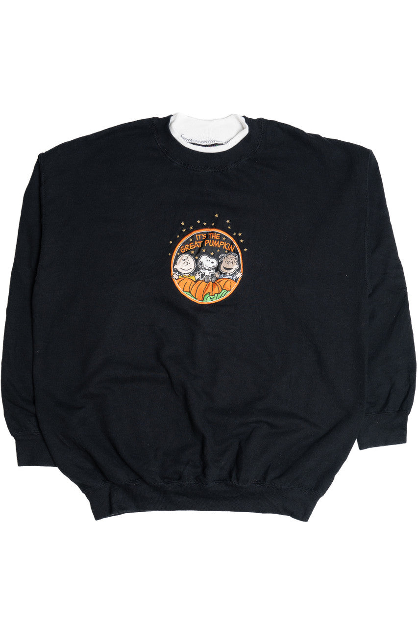 Vintage "It's The Great Pumpkin" Embroidered Peanuts Collection Halloween Sweater