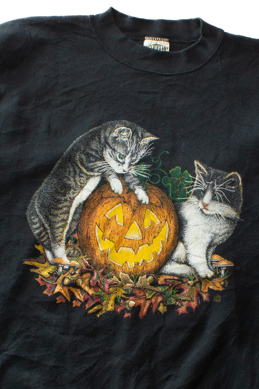 Vintage Kittens Halloween Sweatshirt (1990s) 656