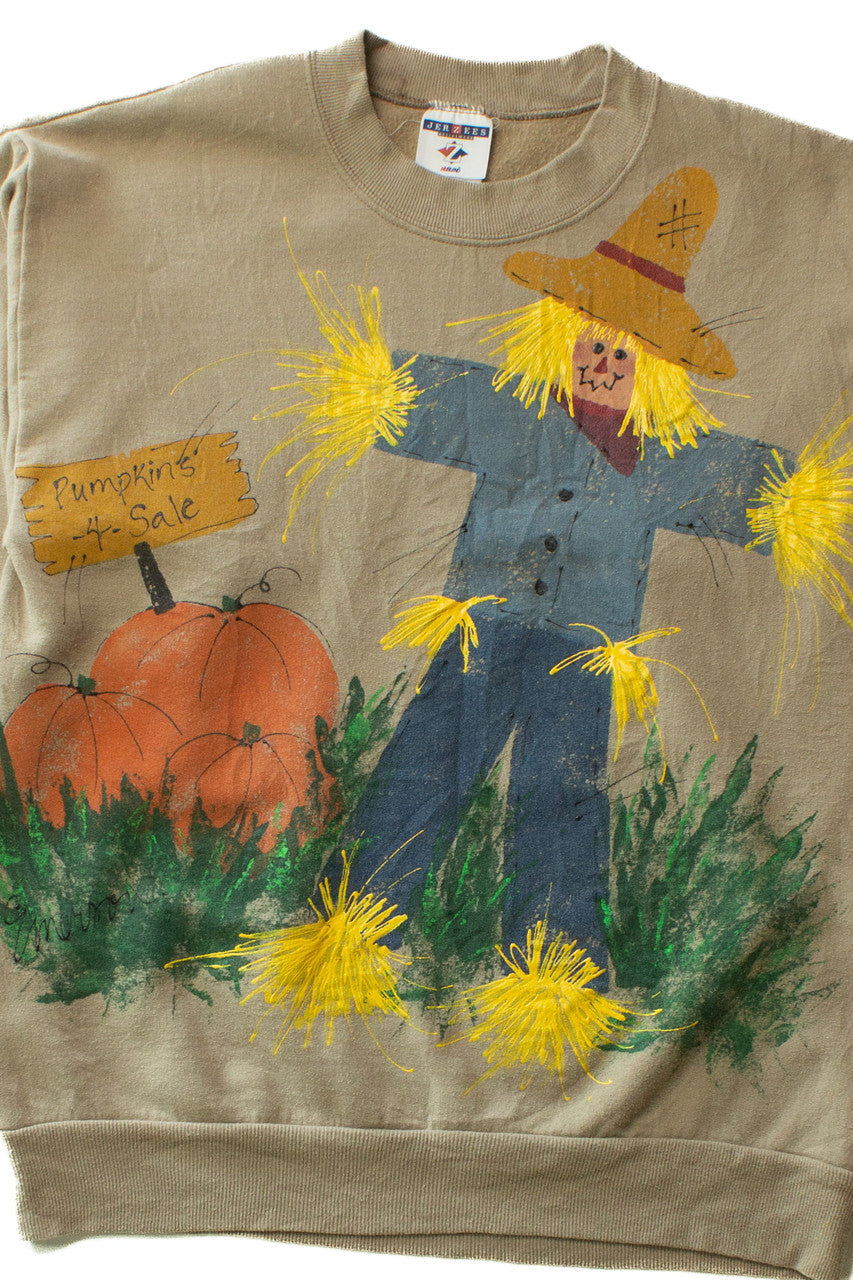 Vintage Pumpkins 4 Sale Hand Applique Halloween Sweatshirt (1990s)
